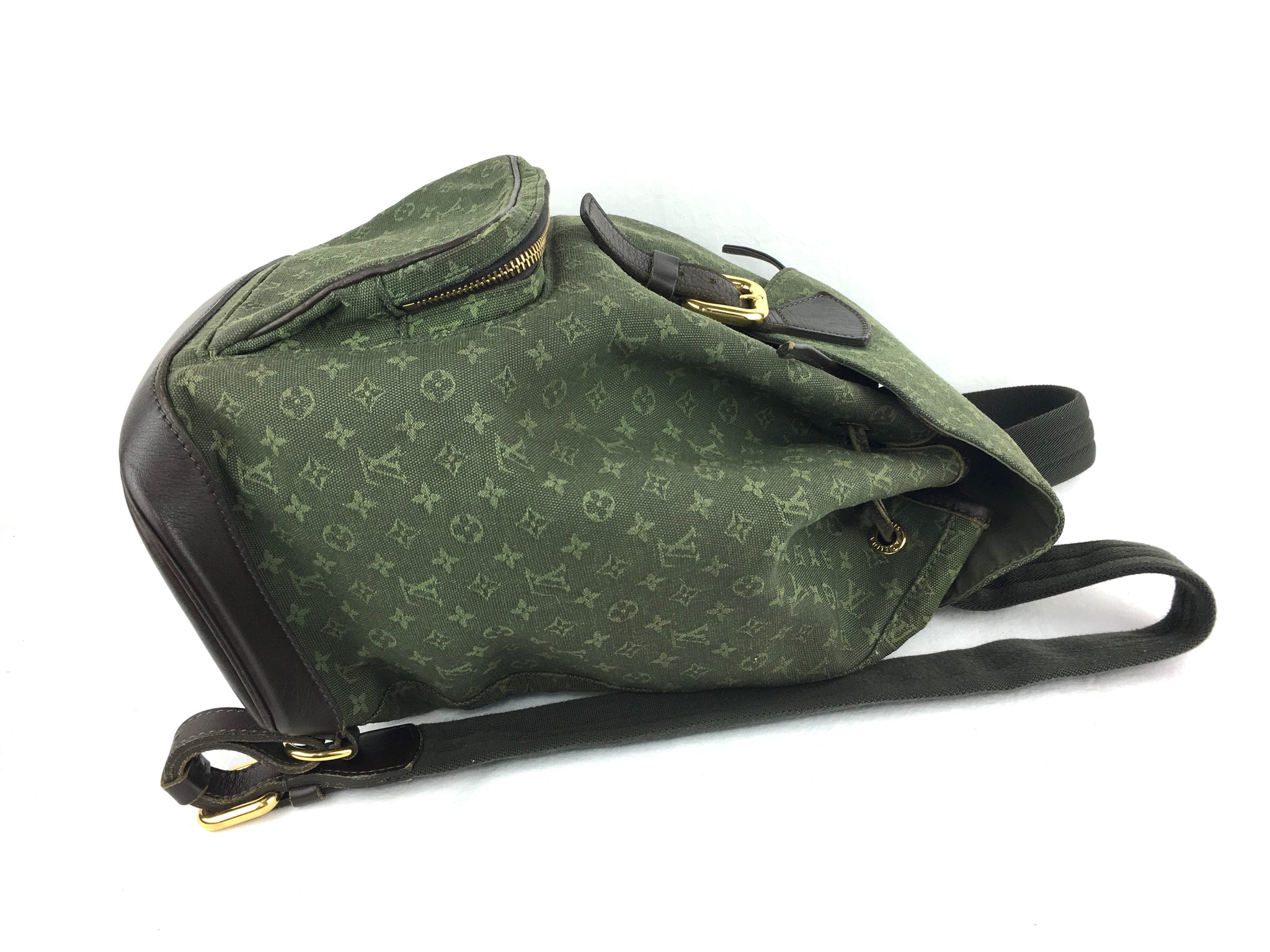 LOUIS VUITTON Montsouris GM Backpack (Olive Green & Brown Monogram)