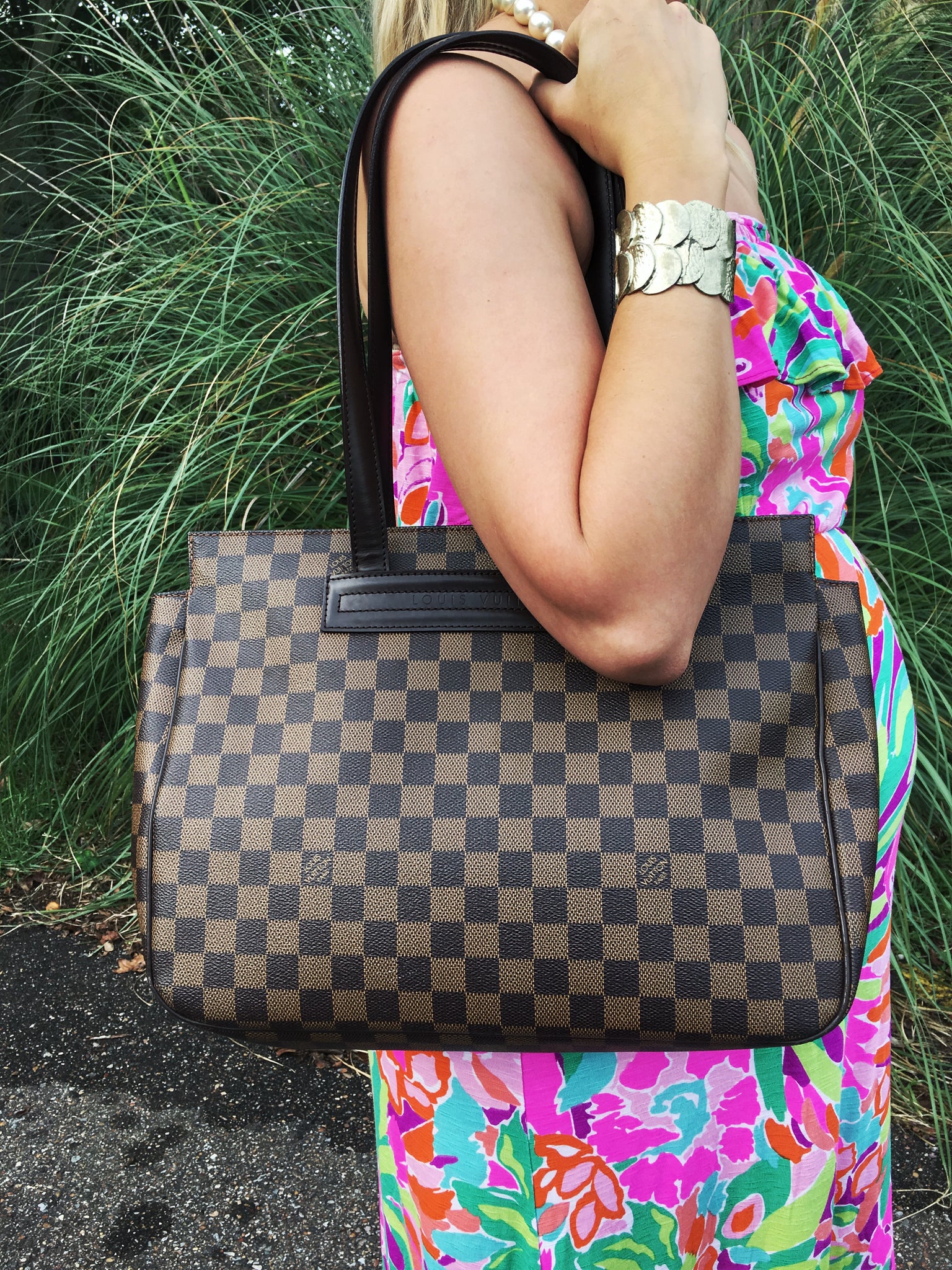 LOUIS VUITTON Damier Ebene Parioli Shoulder Bag