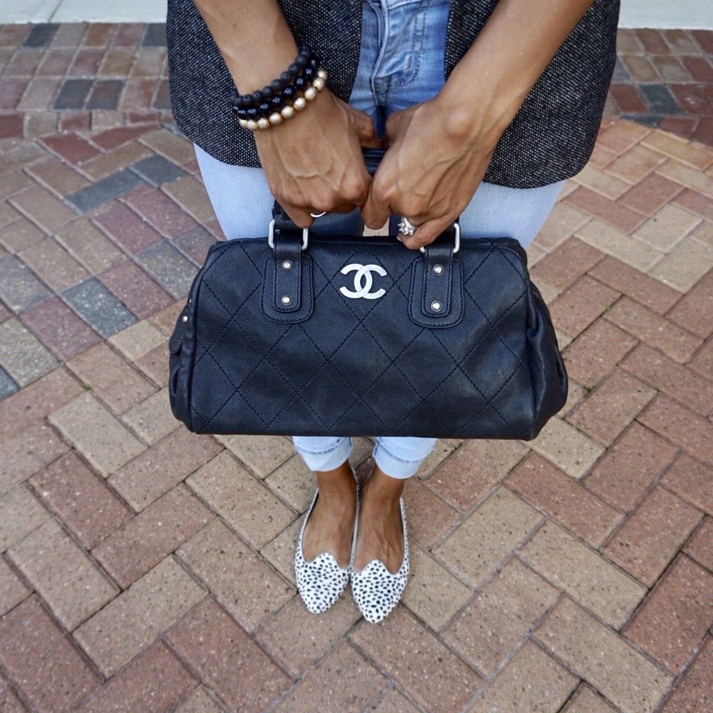 CHANEL Black Caviar Satchel Bag