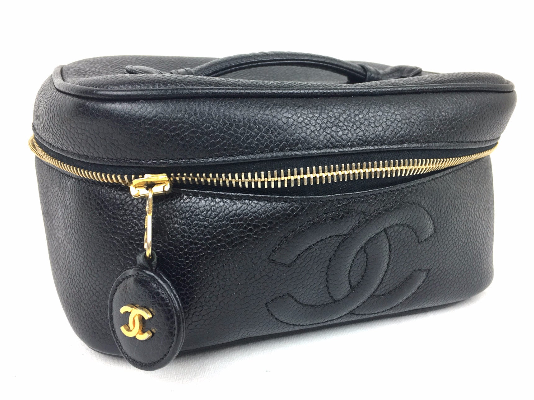 CHANEL Black Makeup Case (Caviar Leather)