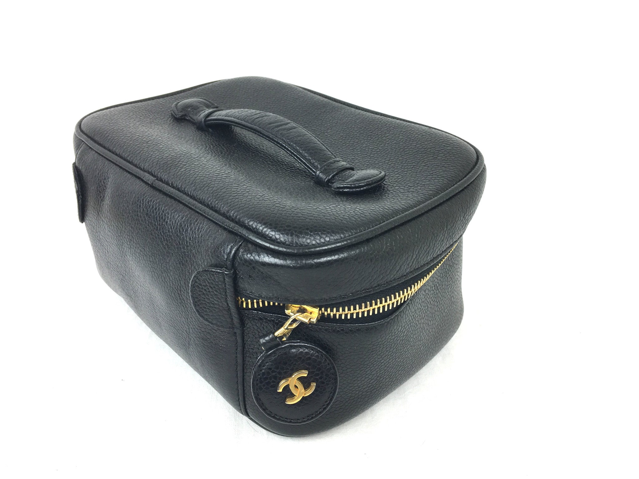 CHANEL Black Makeup Case (Caviar Leather)