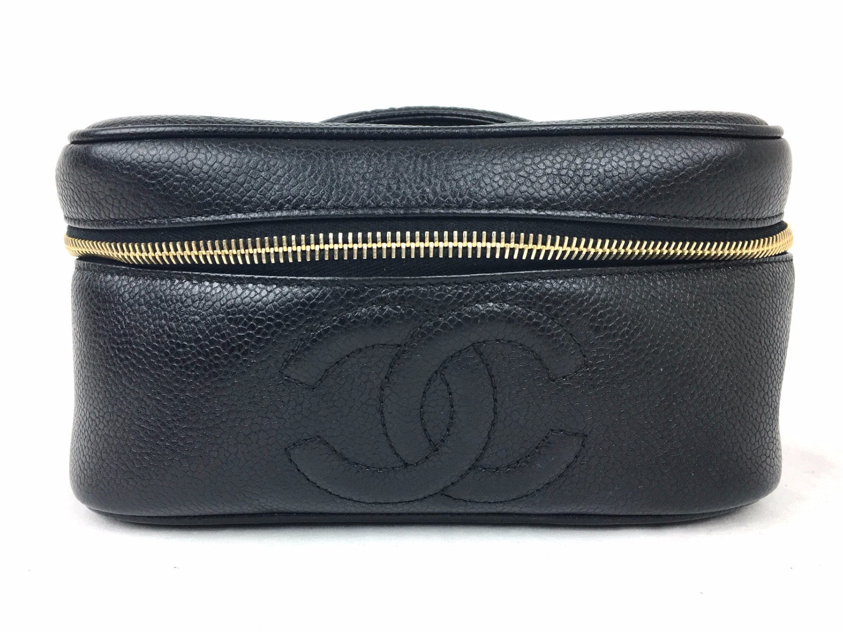 CHANEL Black Makeup Case (Caviar Leather)