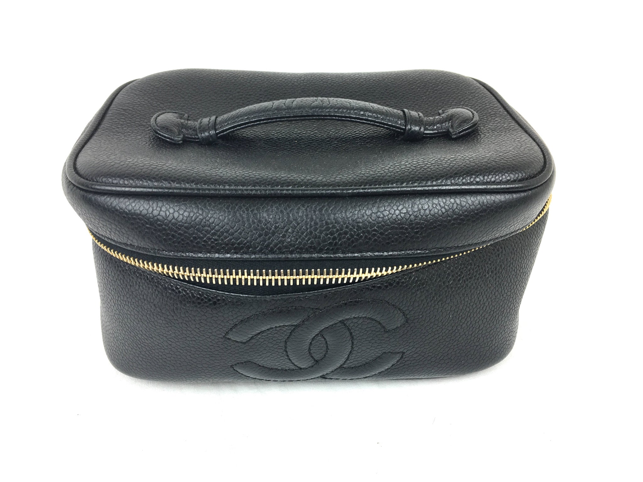 CHANEL Black Makeup Case (Caviar Leather)