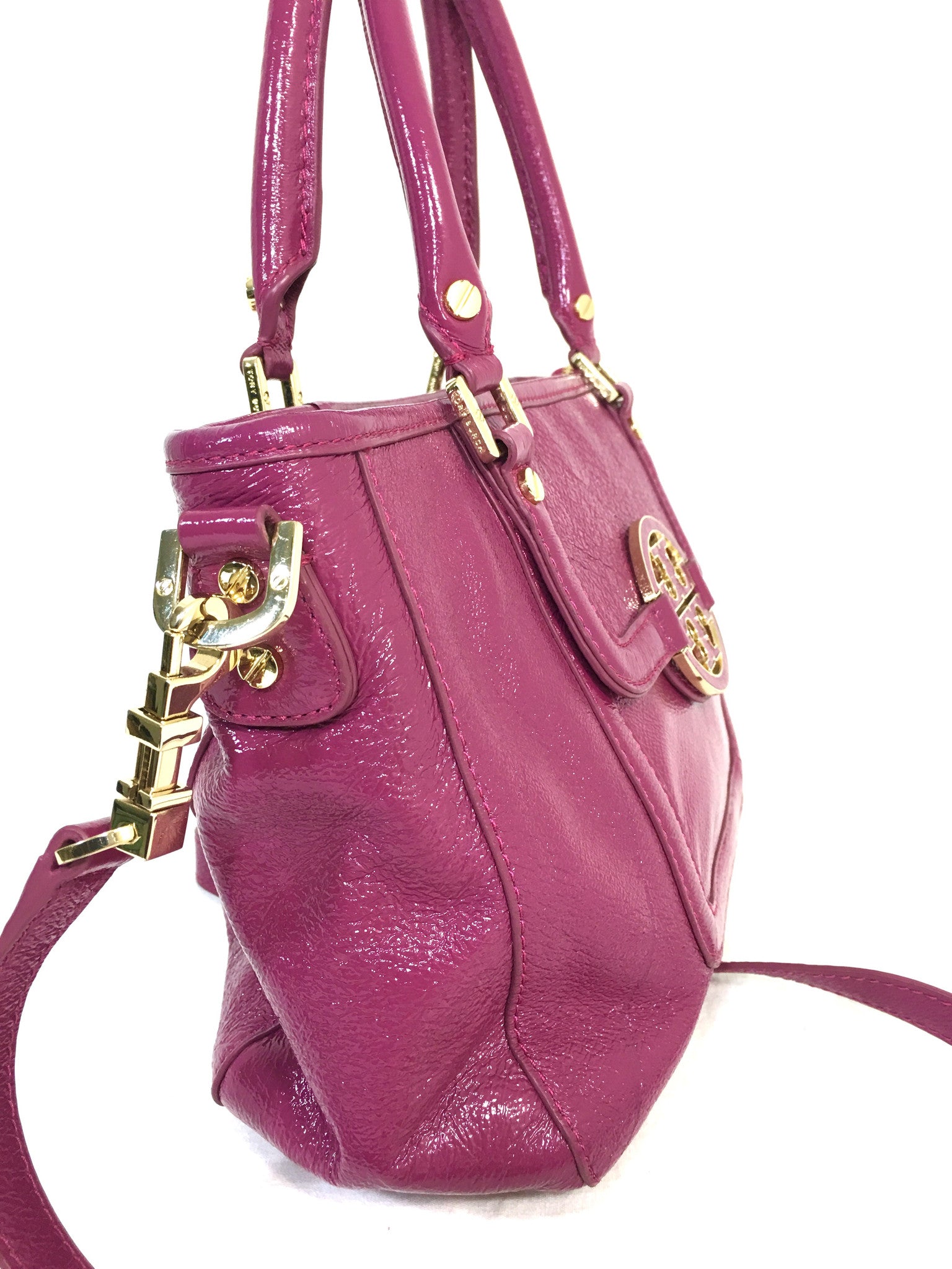 TORY BURCH Amanda Mini Satchel in Plum Purple