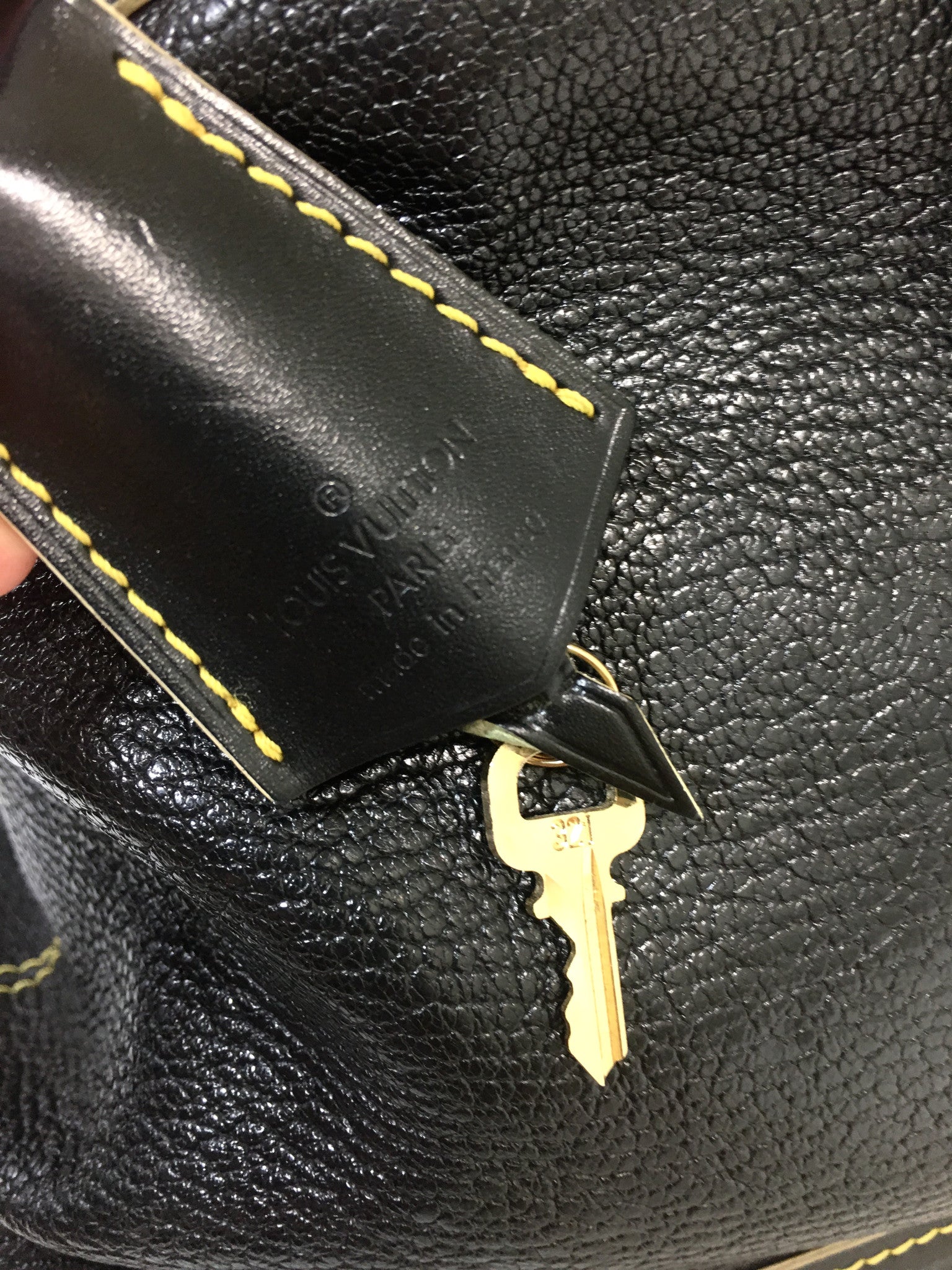 LOUIS VUITTON Black Suhali Lockit MM Bag