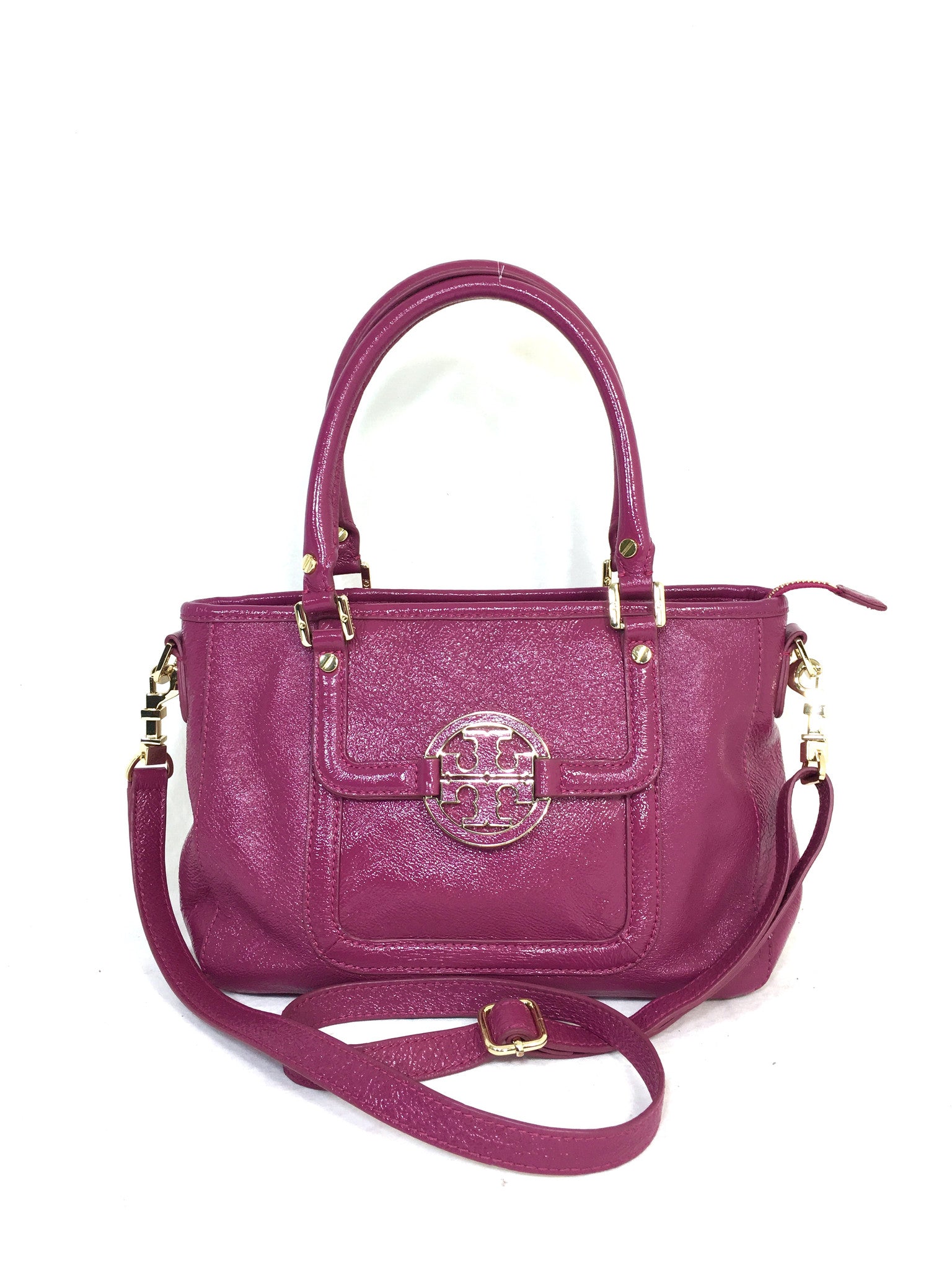 TORY BURCH Amanda Mini Satchel in Plum Purple