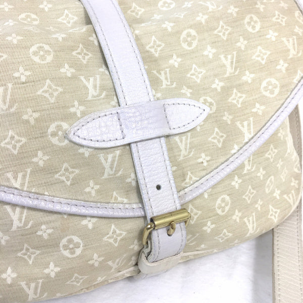 Louis Vuitton Fusain Monogram Mini Lin Saumur Shoulder Bag Louis Vuitton