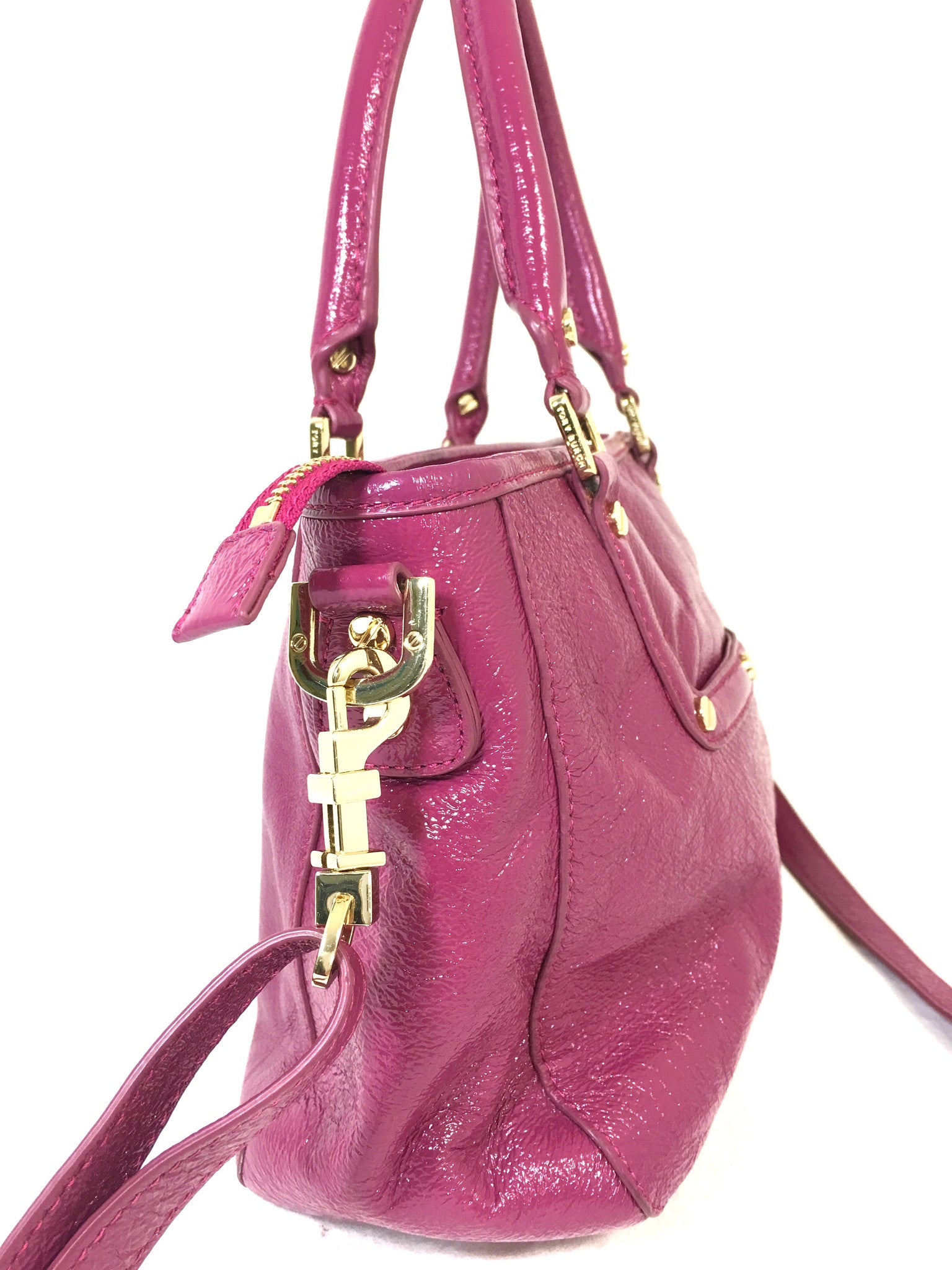 TORY BURCH Amanda Mini Satchel in Plum Purple