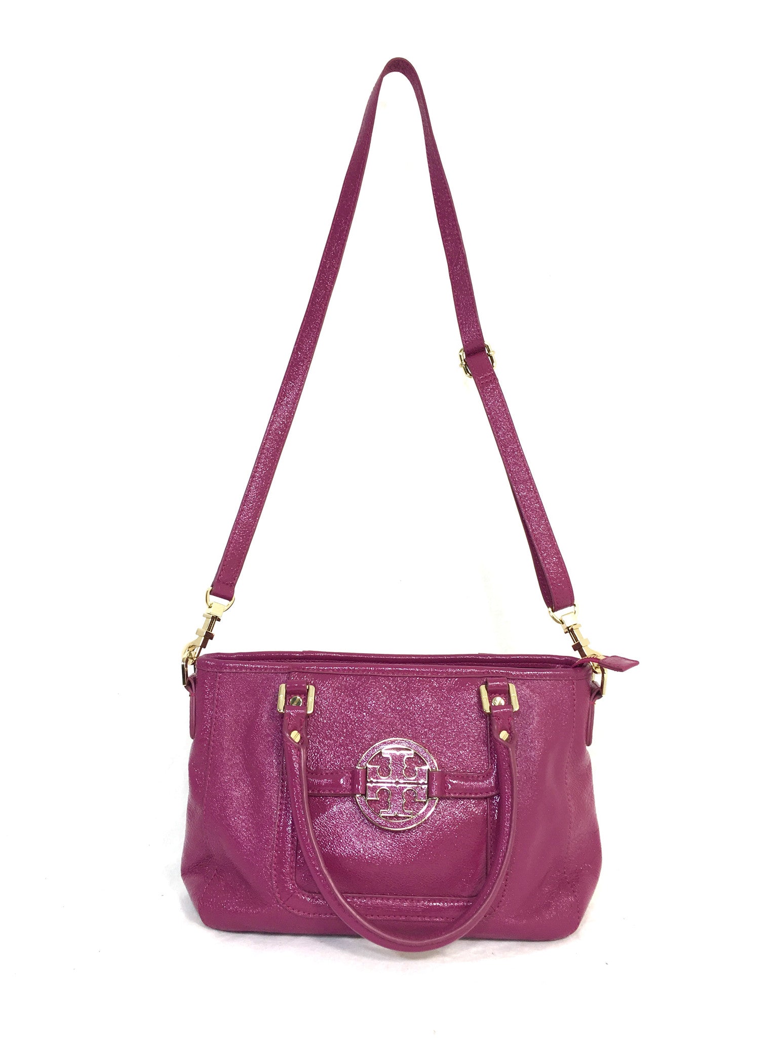 TORY BURCH Amanda Mini Satchel in Plum Purple