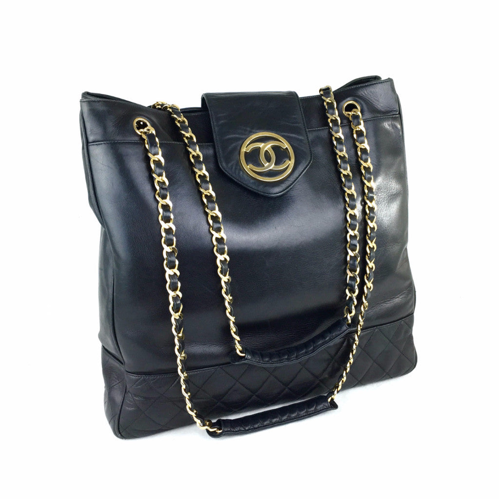 CHANEL Black XL Shoulder Tote