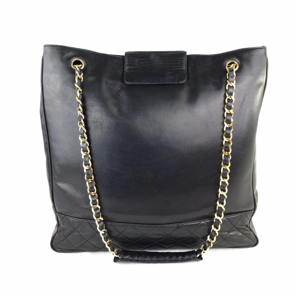 CHANEL Black XL Shoulder Tote