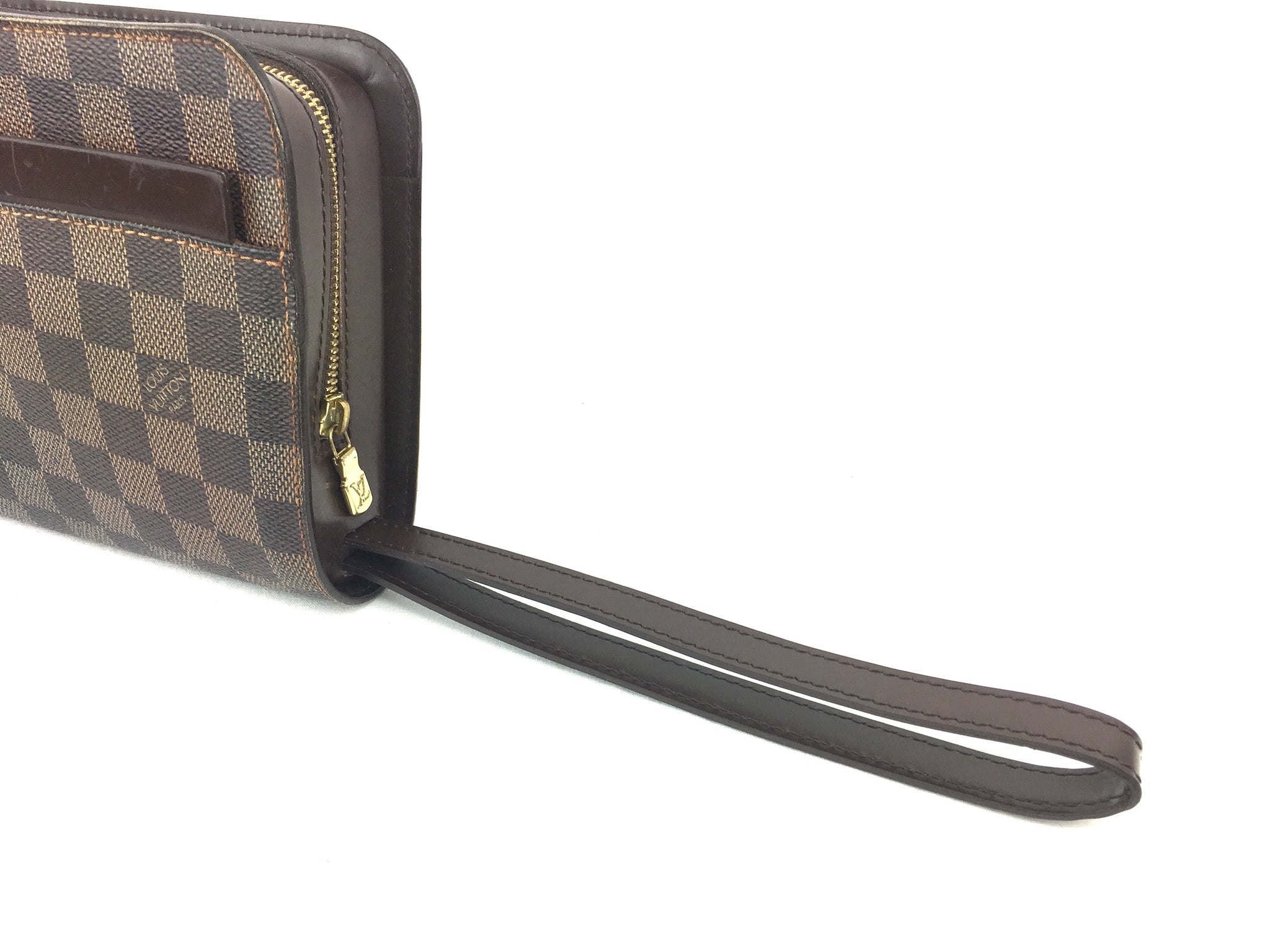LOUIS VUITTON Wristlet Clutch in Damier Ebene
