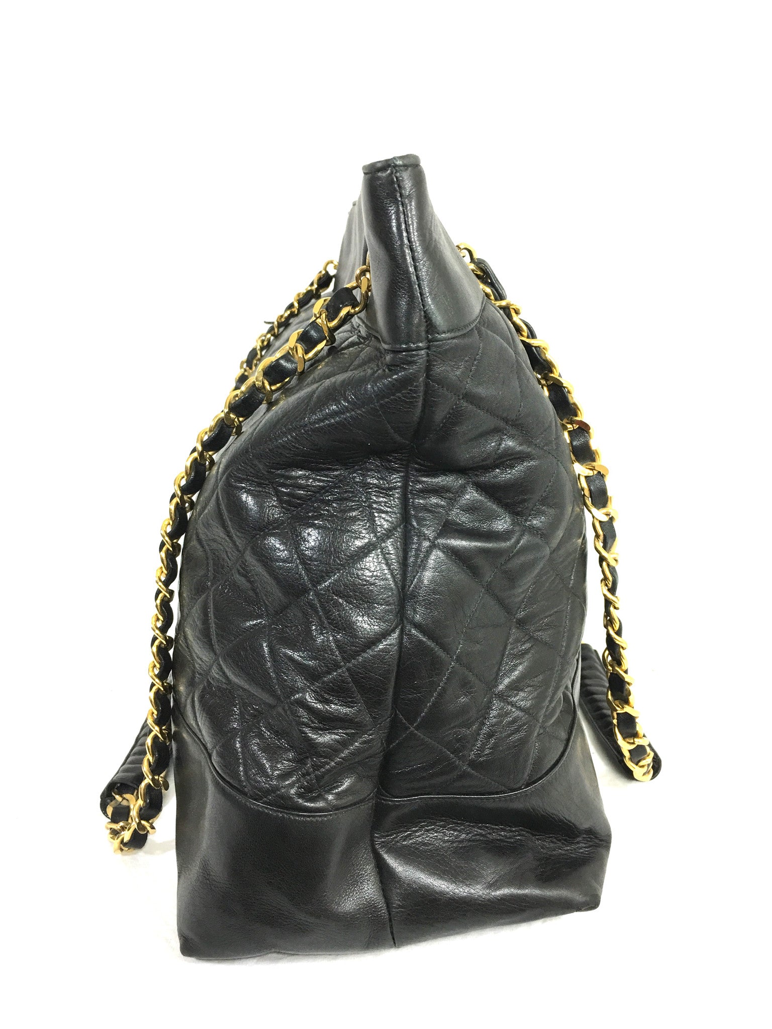 CHANEL Black Quilted CC Charm XL Shoulder Bag