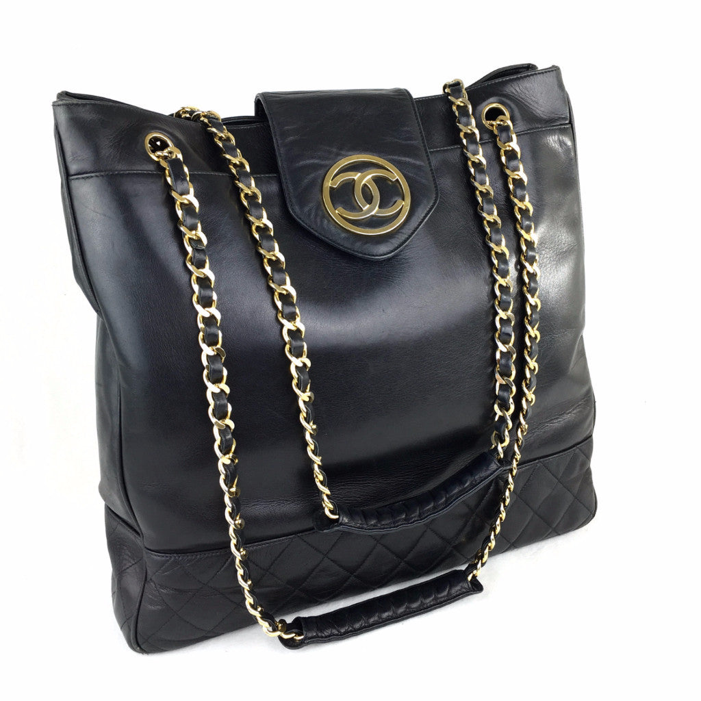 CHANEL Black XL Shoulder Tote