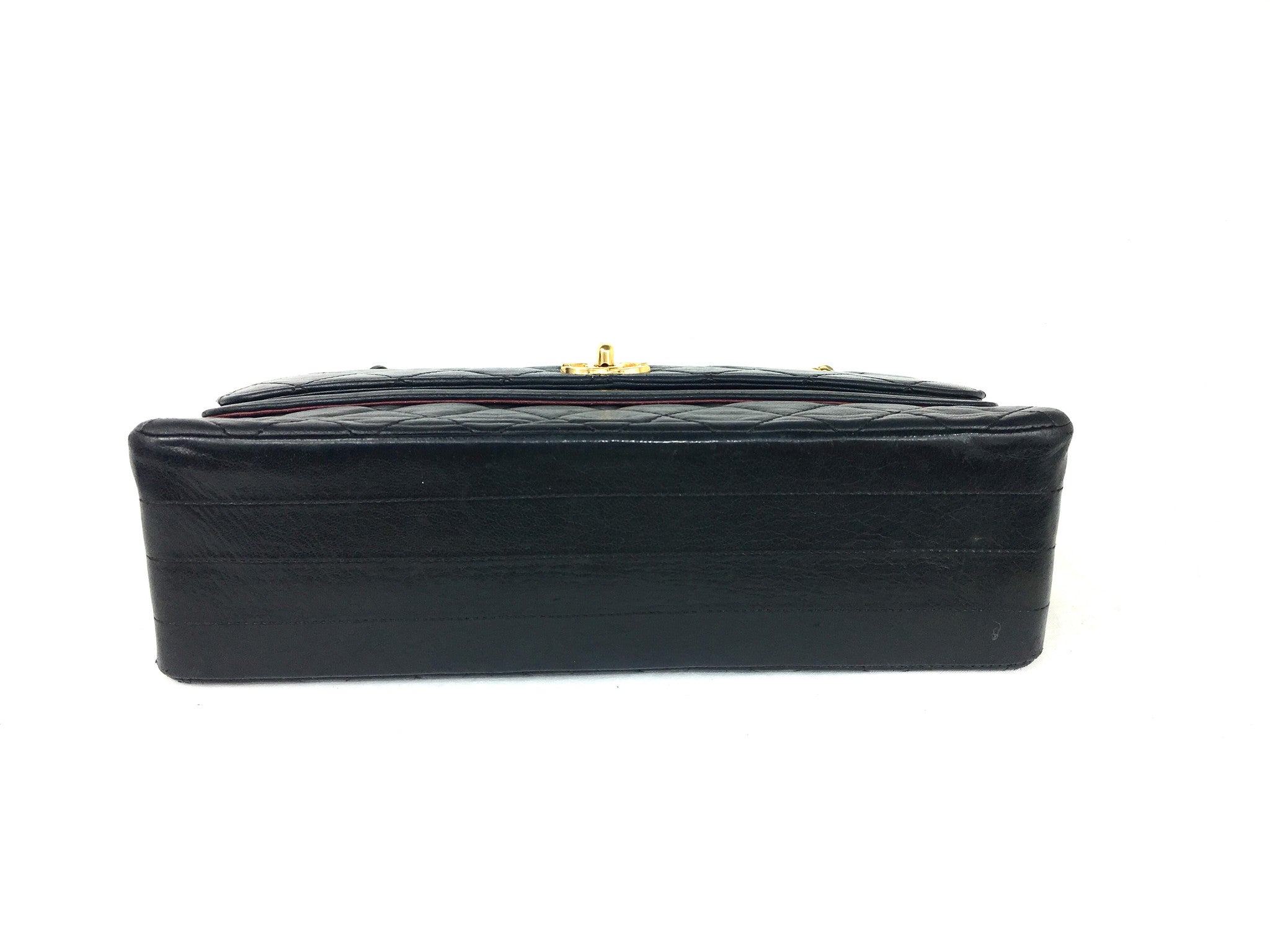 CHANEL Black Quilted Double-Flap Bag