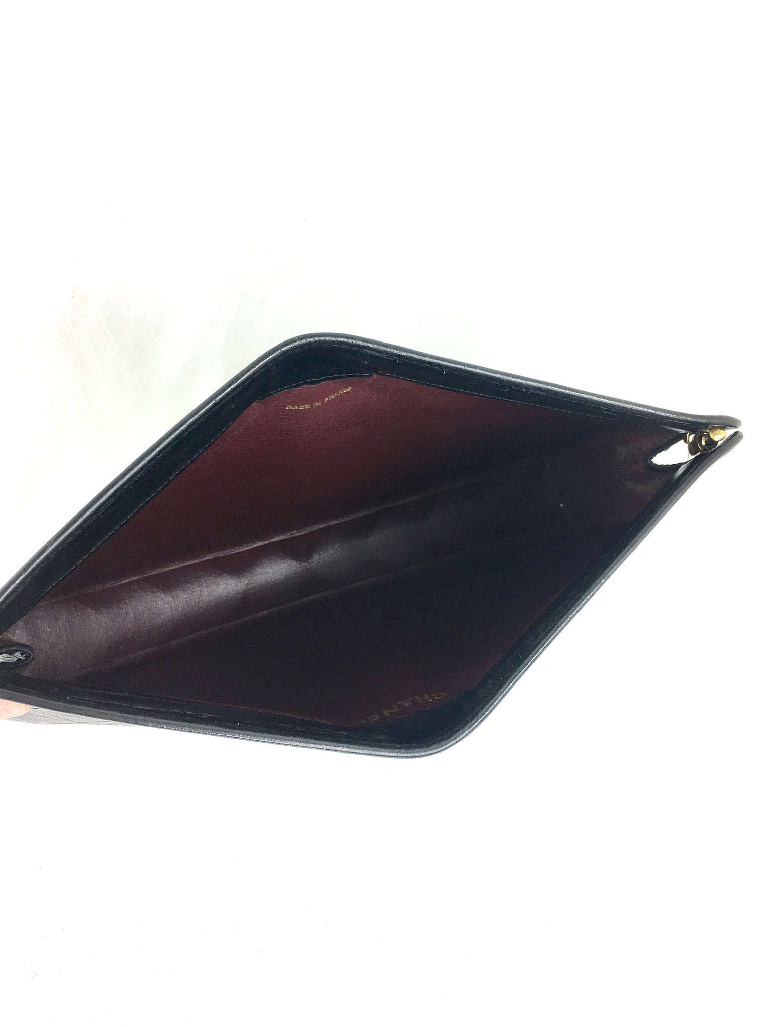 CHANEL Lambskin Black Quilted Evening Clutch