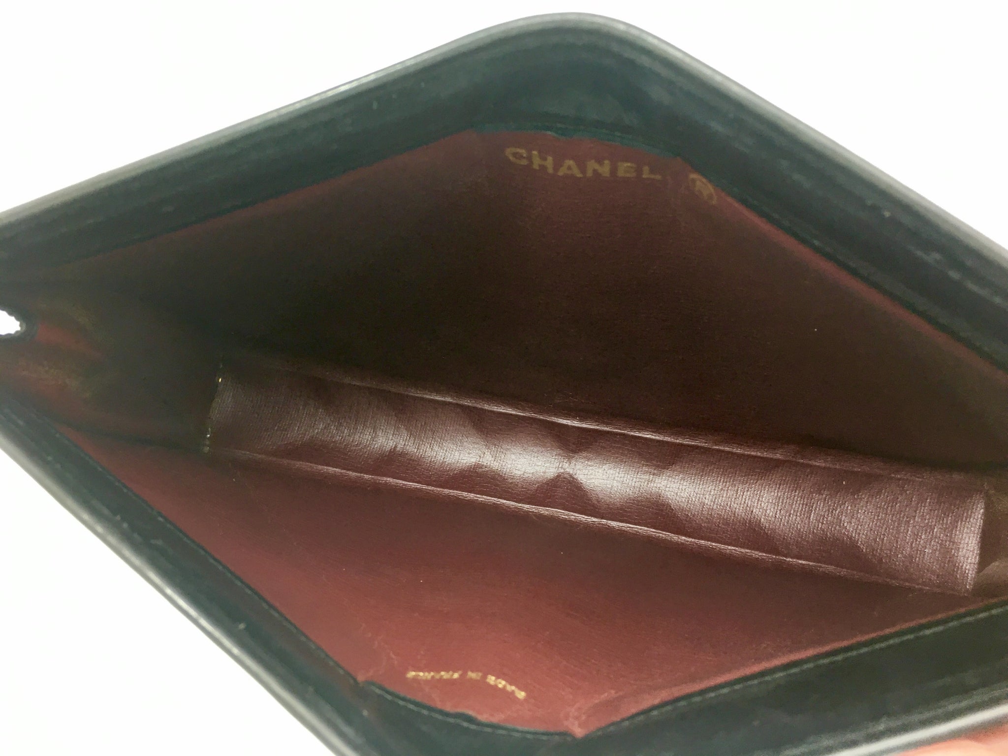 CHANEL Lambskin Black Quilted Evening Clutch