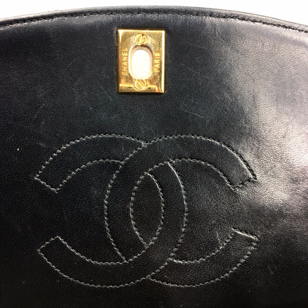 CHANEL Black Lambskin Flap Bag