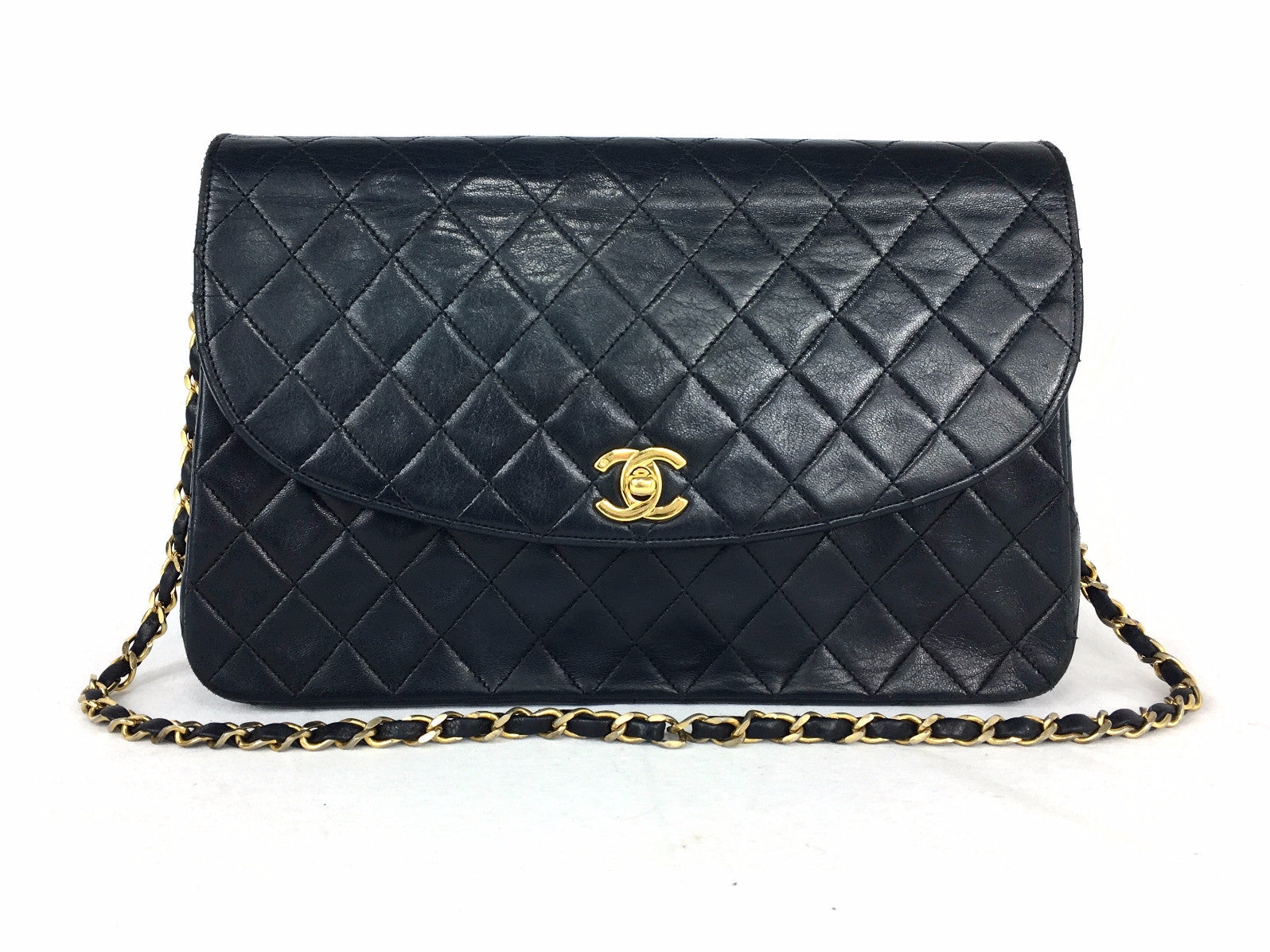 CHANEL Black Lambskin Flap Bag