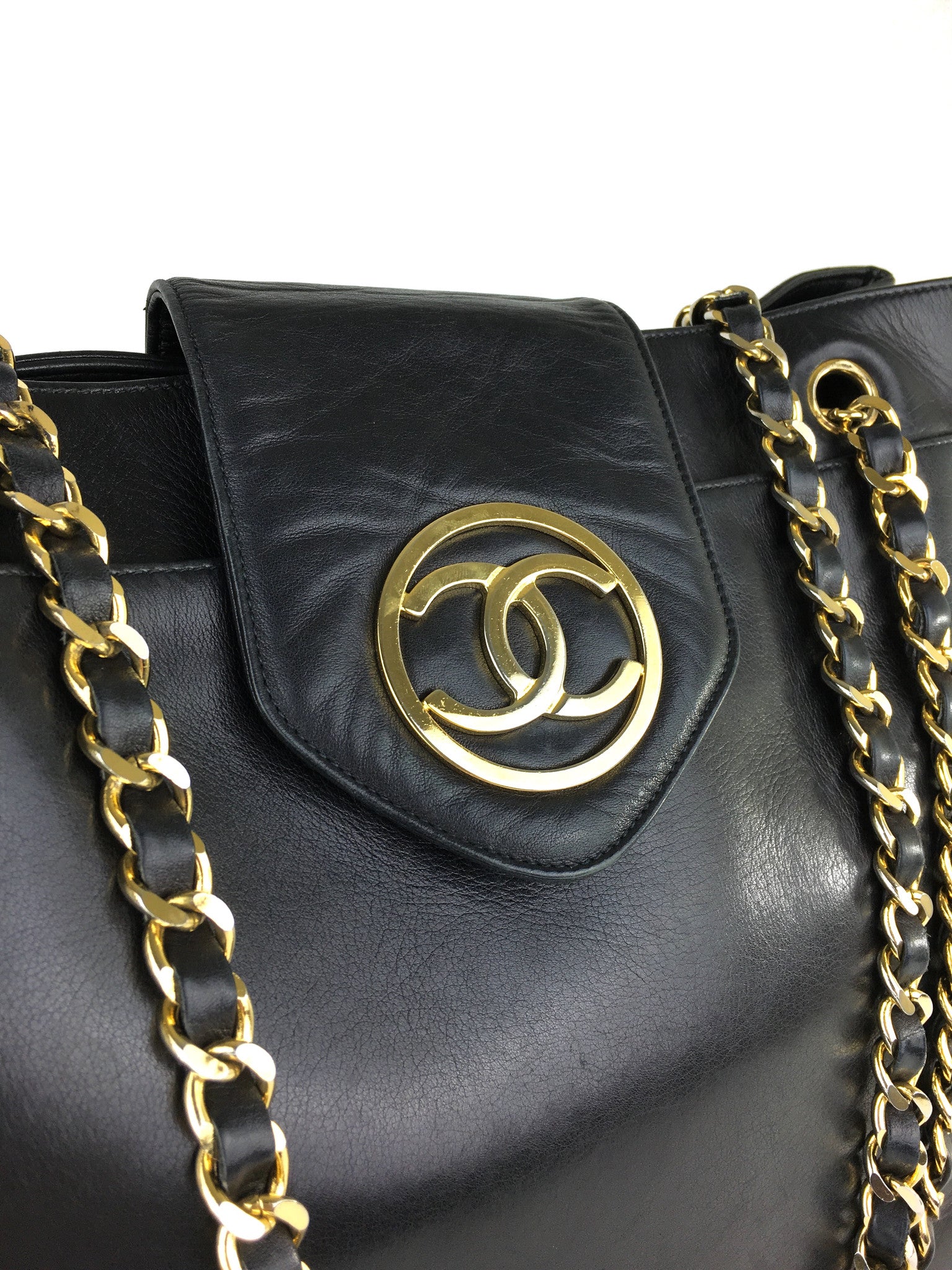 CHANEL Black XL Shoulder Tote