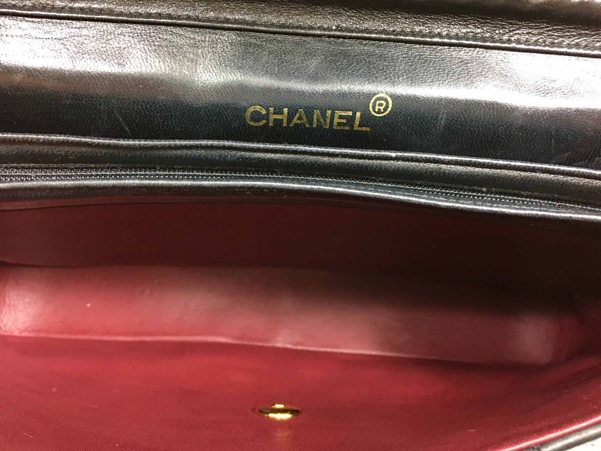 CHANEL Black Lambskin Flap Bag