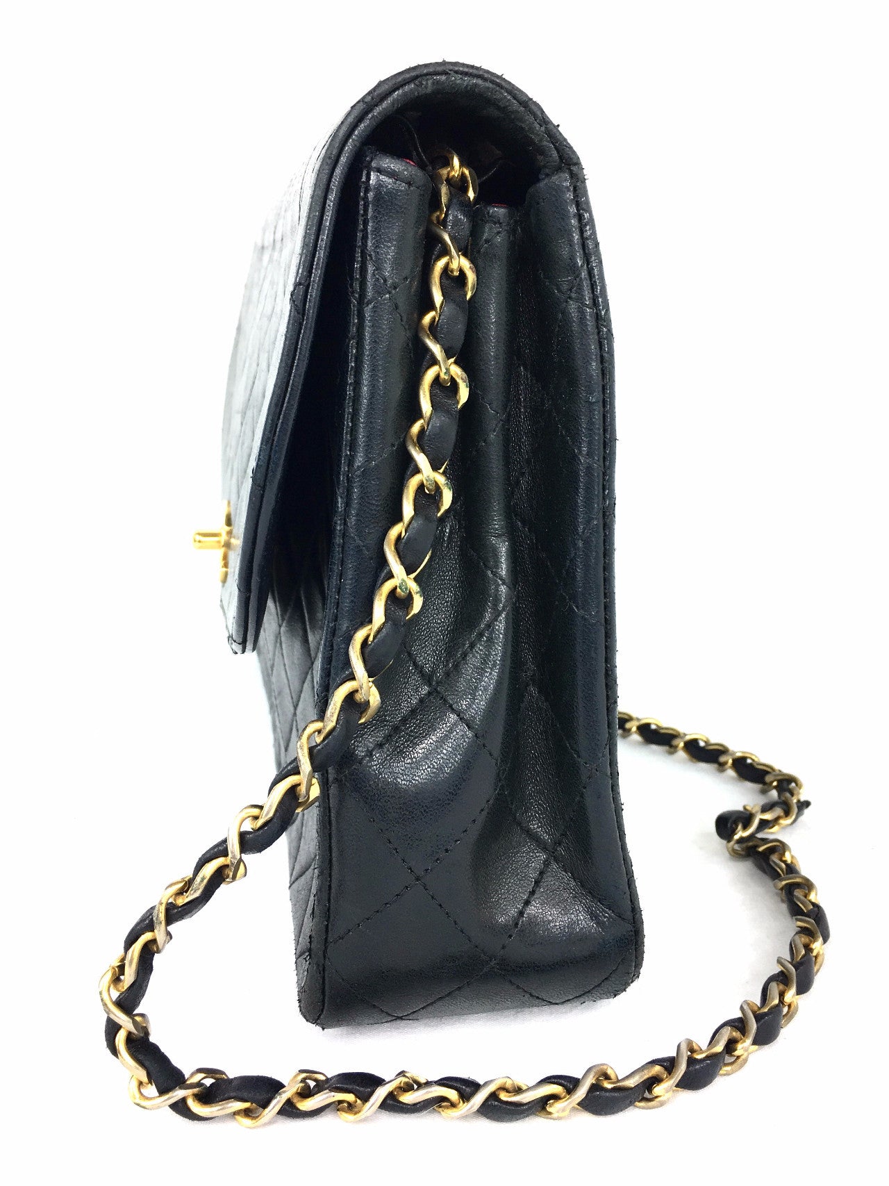 CHANEL Black Lambskin Flap Bag
