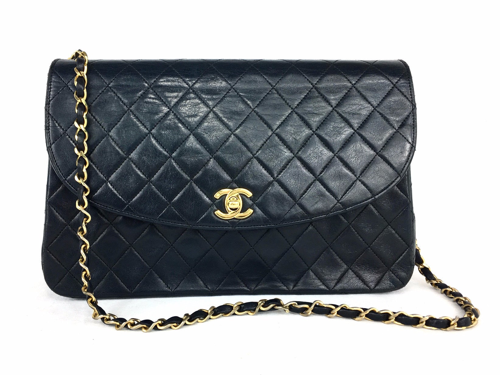 CHANEL Black Lambskin Flap Bag