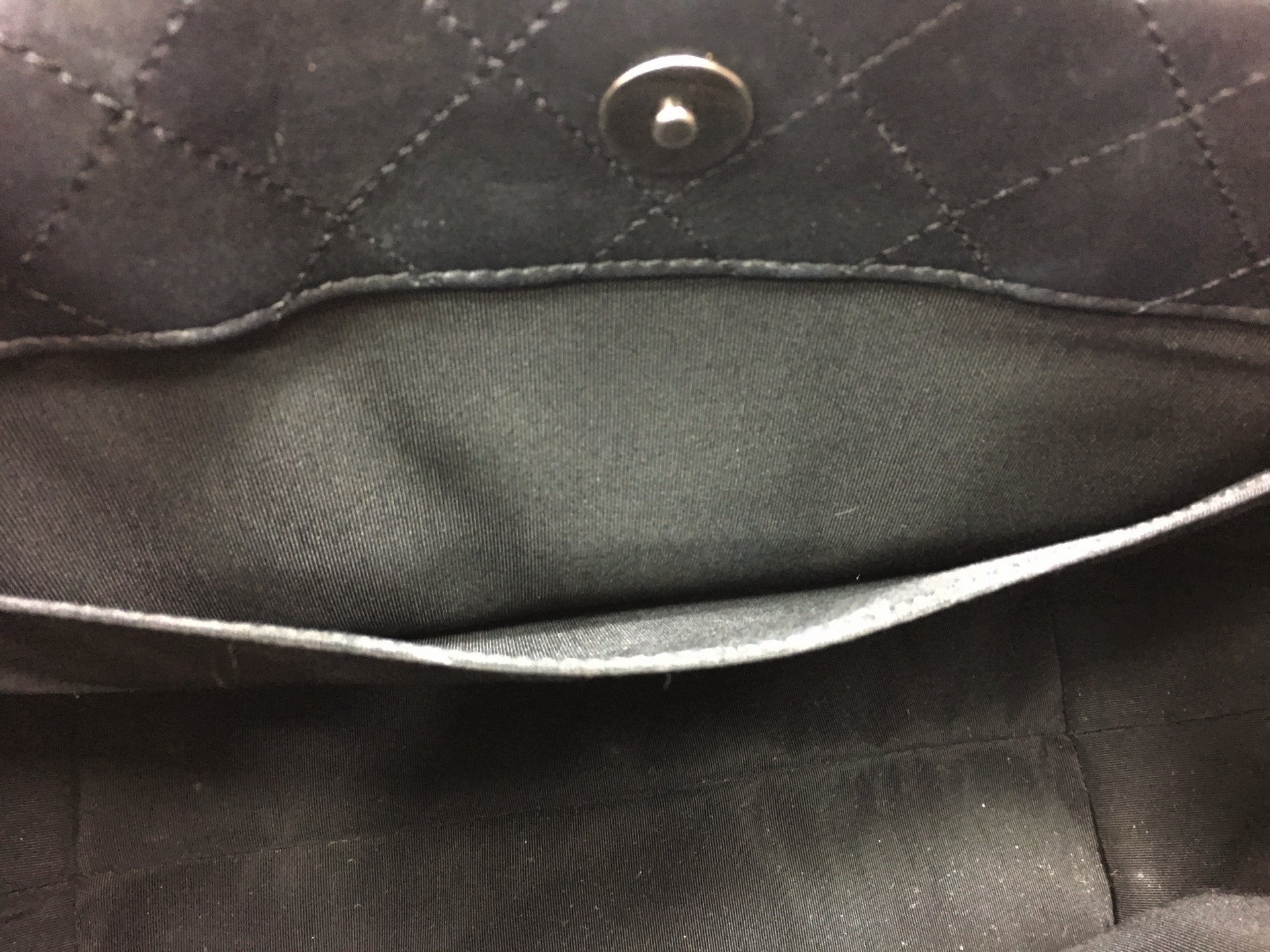CHANEL Black Leather Quilted Charm Tote