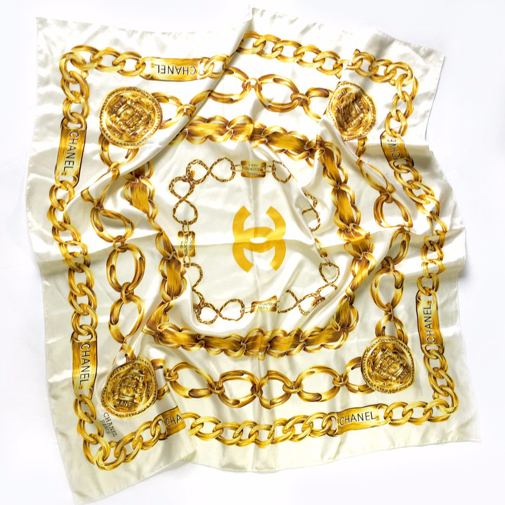 CHANEL Vintage Silk 31 Rue Cambon Scarf