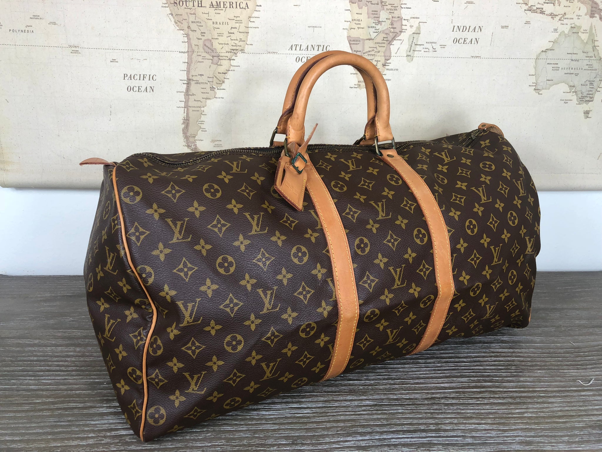 LOUIS VUITTON Monogram Keepall 55 Duffel Bag