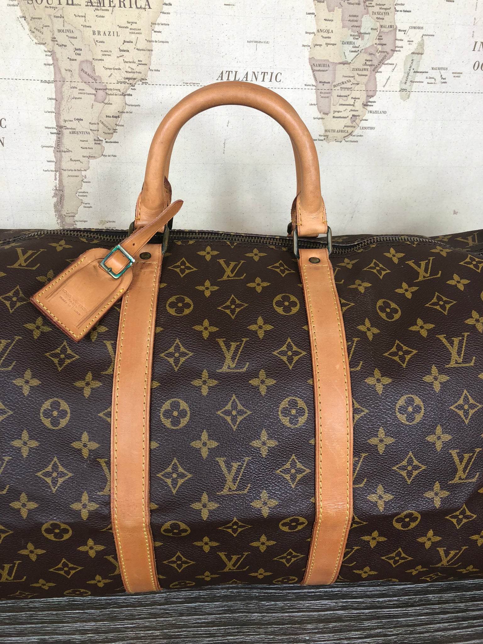 LOUIS VUITTON Monogram Keepall 55 Duffel Bag