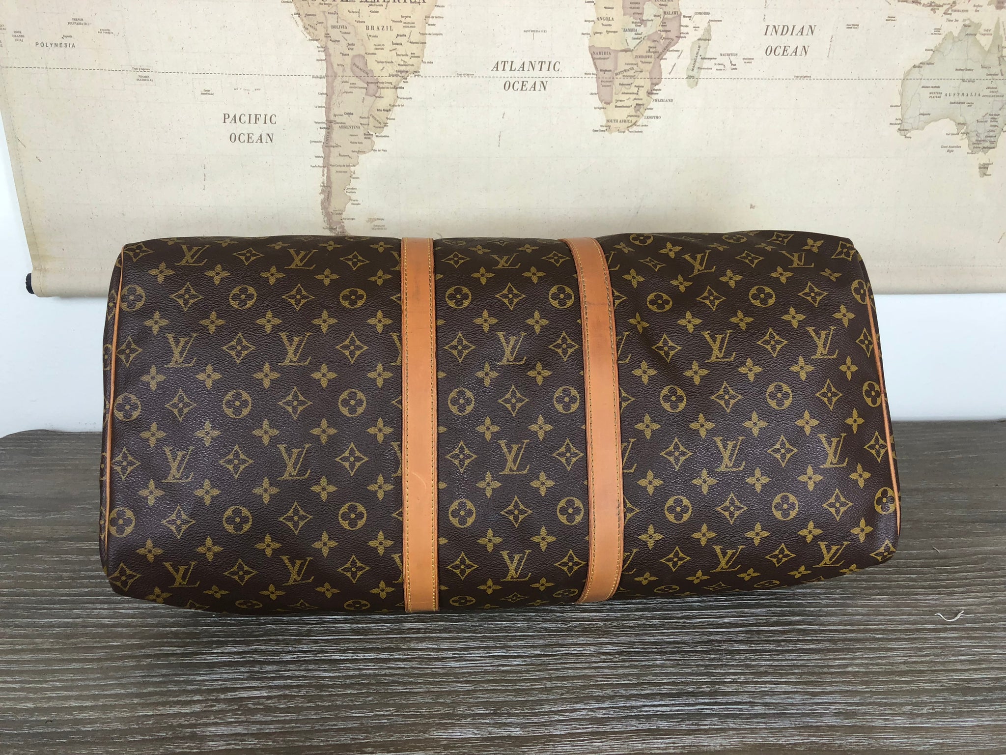 LOUIS VUITTON Monogram Keepall 55 Duffel Bag