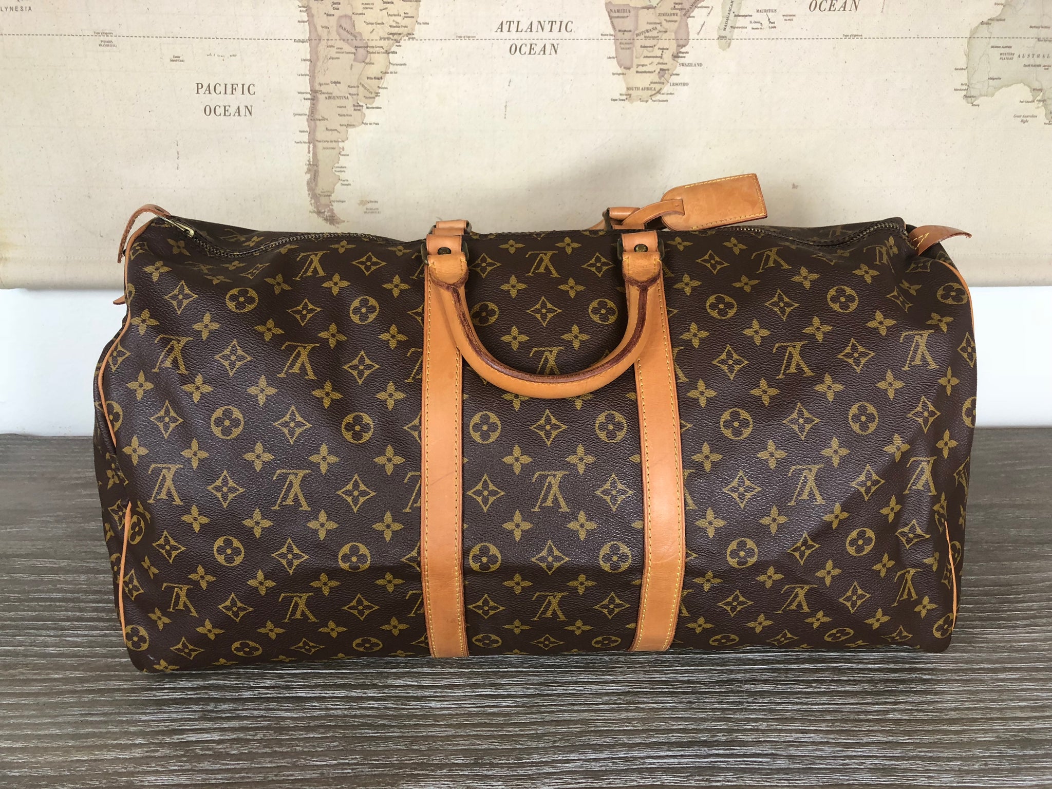 LOUIS VUITTON Monogram Keepall 55 Duffel Bag