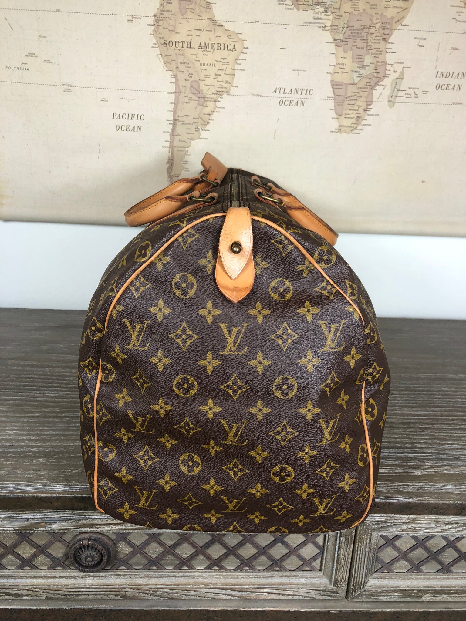 LOUIS VUITTON Monogram Keepall 55 Duffel Bag