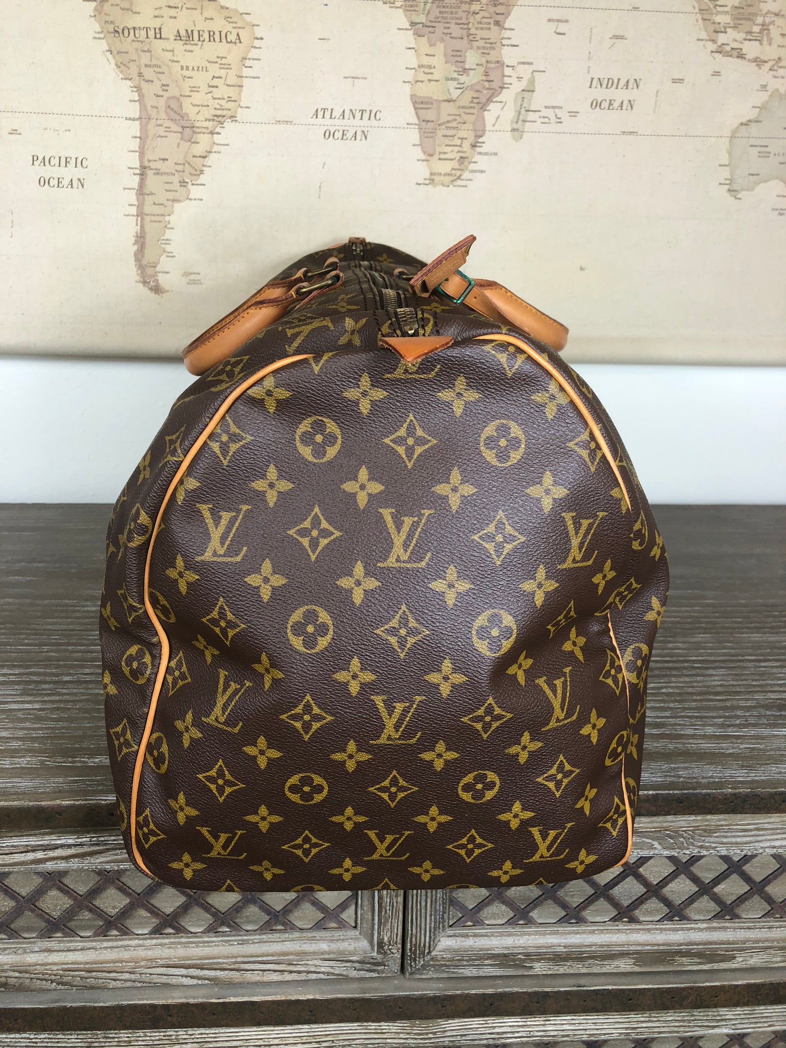 LOUIS VUITTON Monogram Keepall 55 Duffel Bag