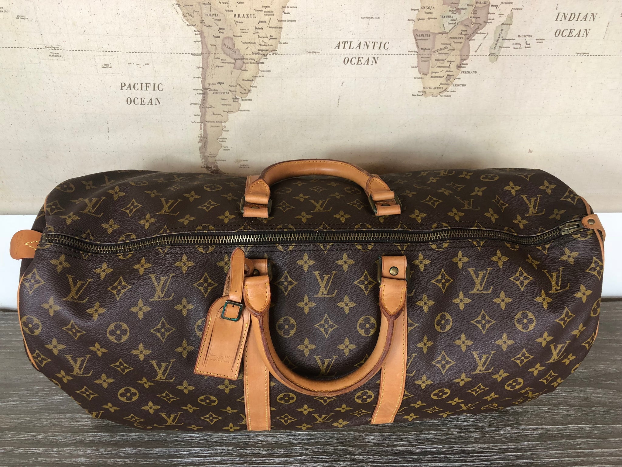 LOUIS VUITTON Monogram Keepall 55 Duffel Bag