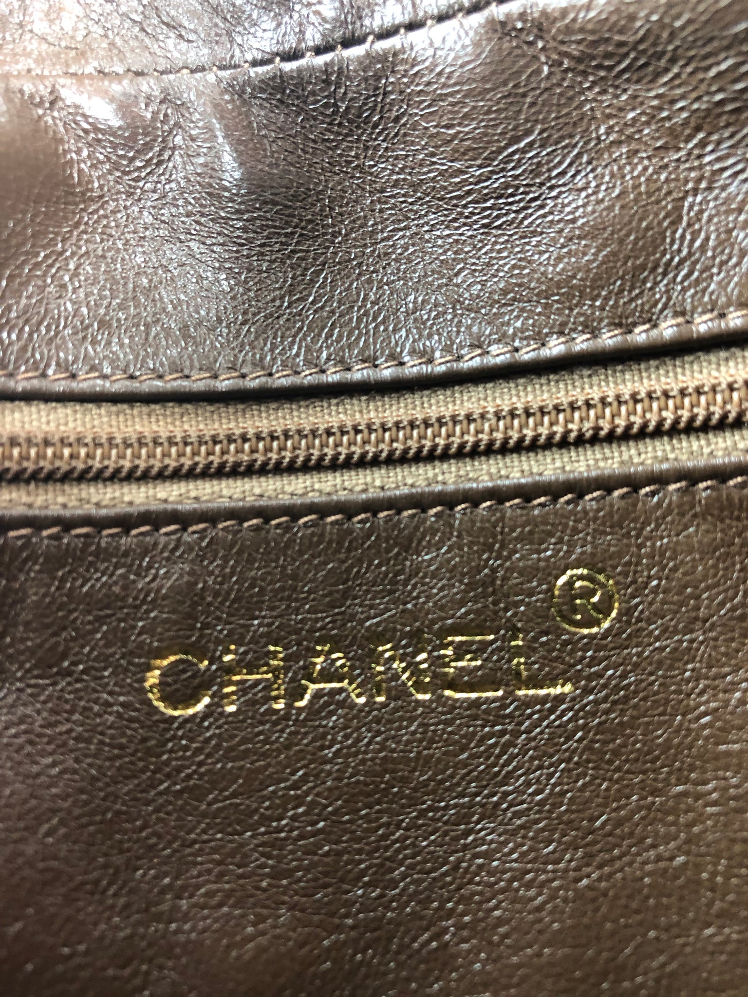 CHANEL CC Logo Lambskin Taupe Crossbody Shoulder Bag