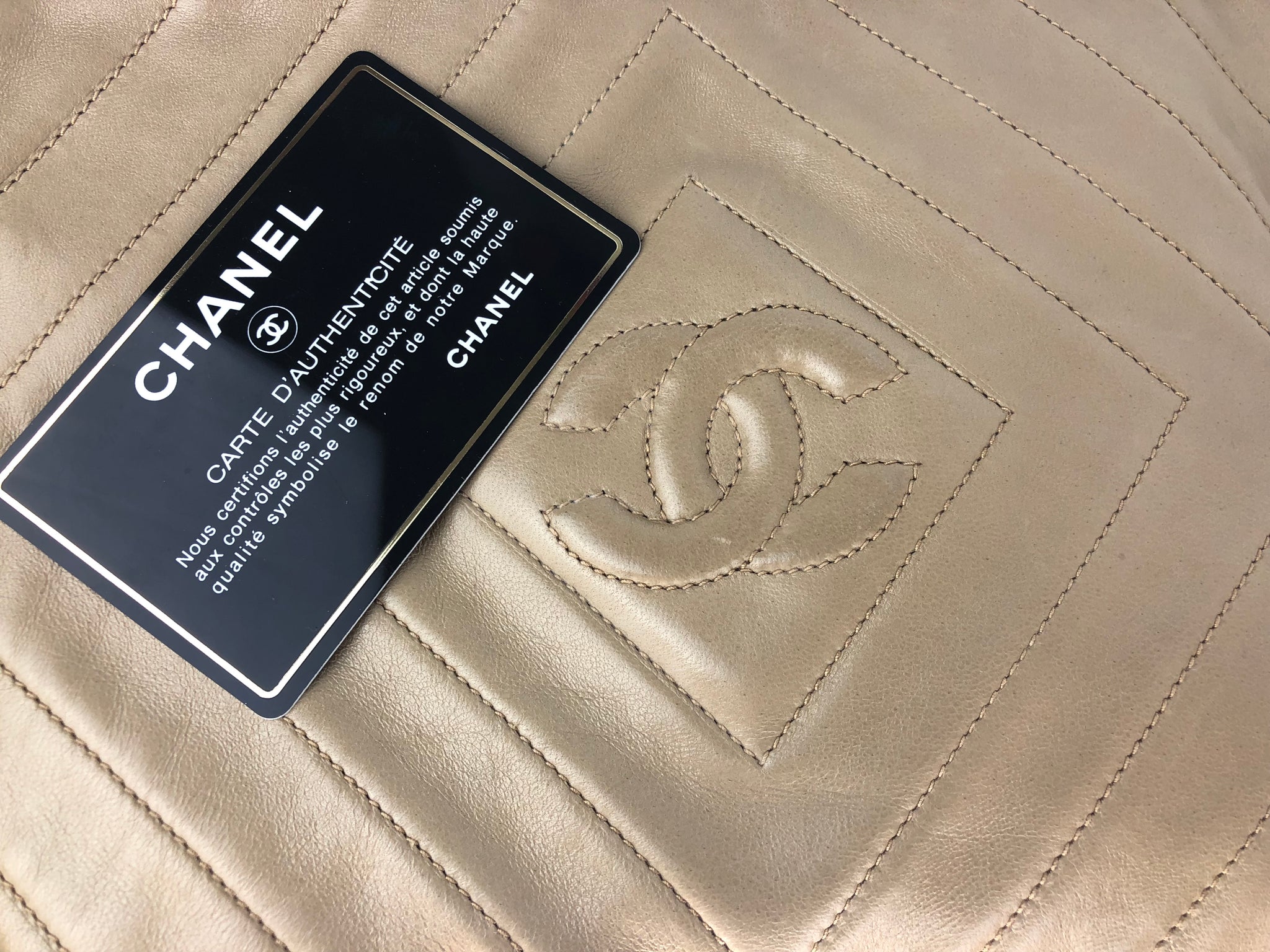 CHANEL CC Logo Lambskin Taupe Crossbody Shoulder Bag