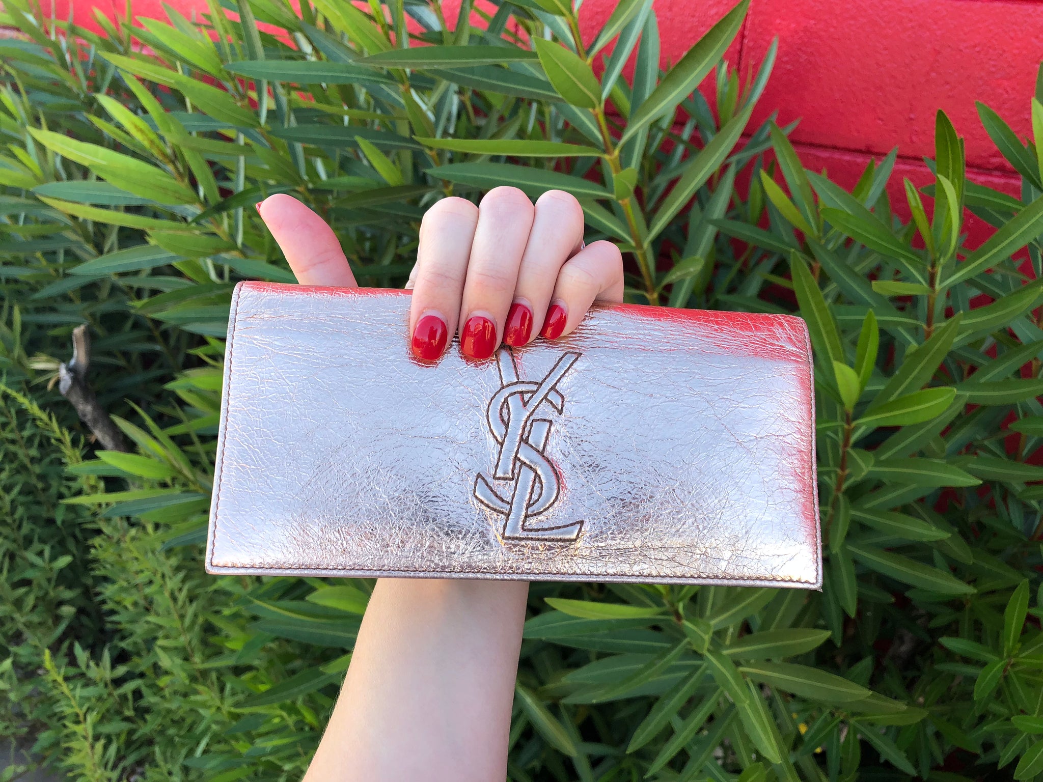 YSL Metallic Wallet Clutch