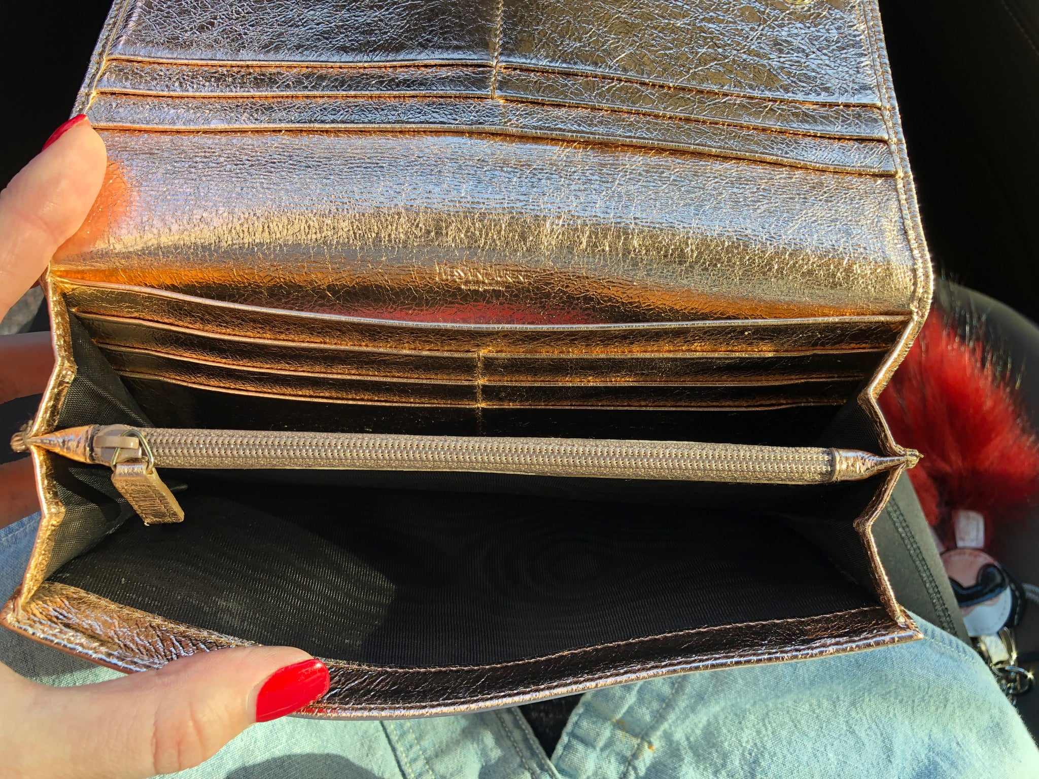 YSL Metallic Wallet Clutch