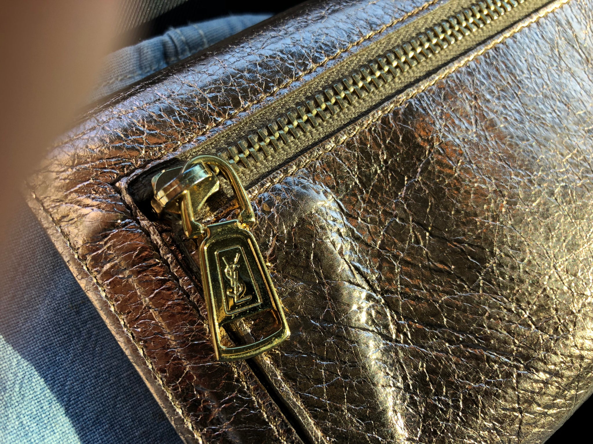 YSL Metallic Wallet Clutch