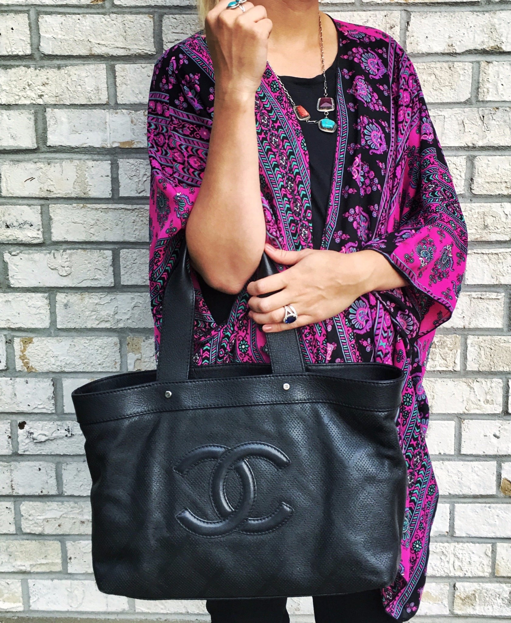 CHANEL Black Logo Tote