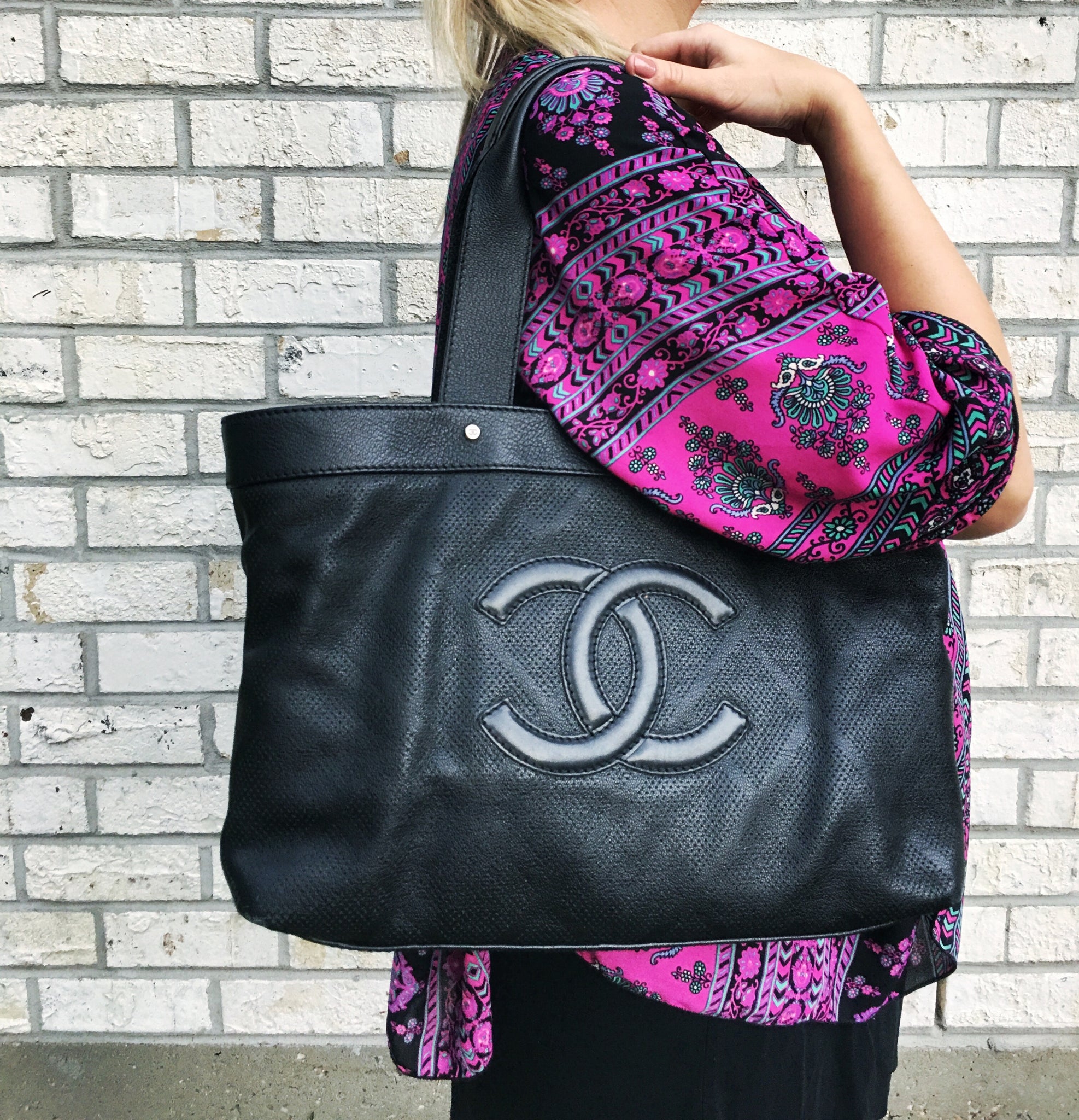 CHANEL Black Logo Tote