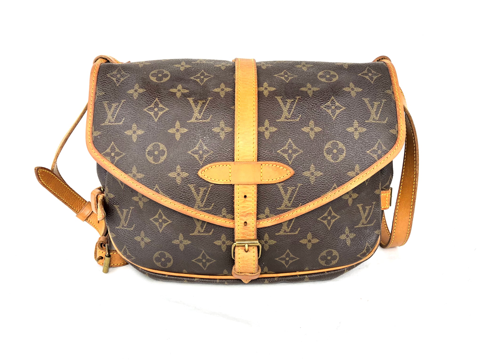 LOUIS VUITTON Mono Saumur 30 Crossbody Bag (AR1912)