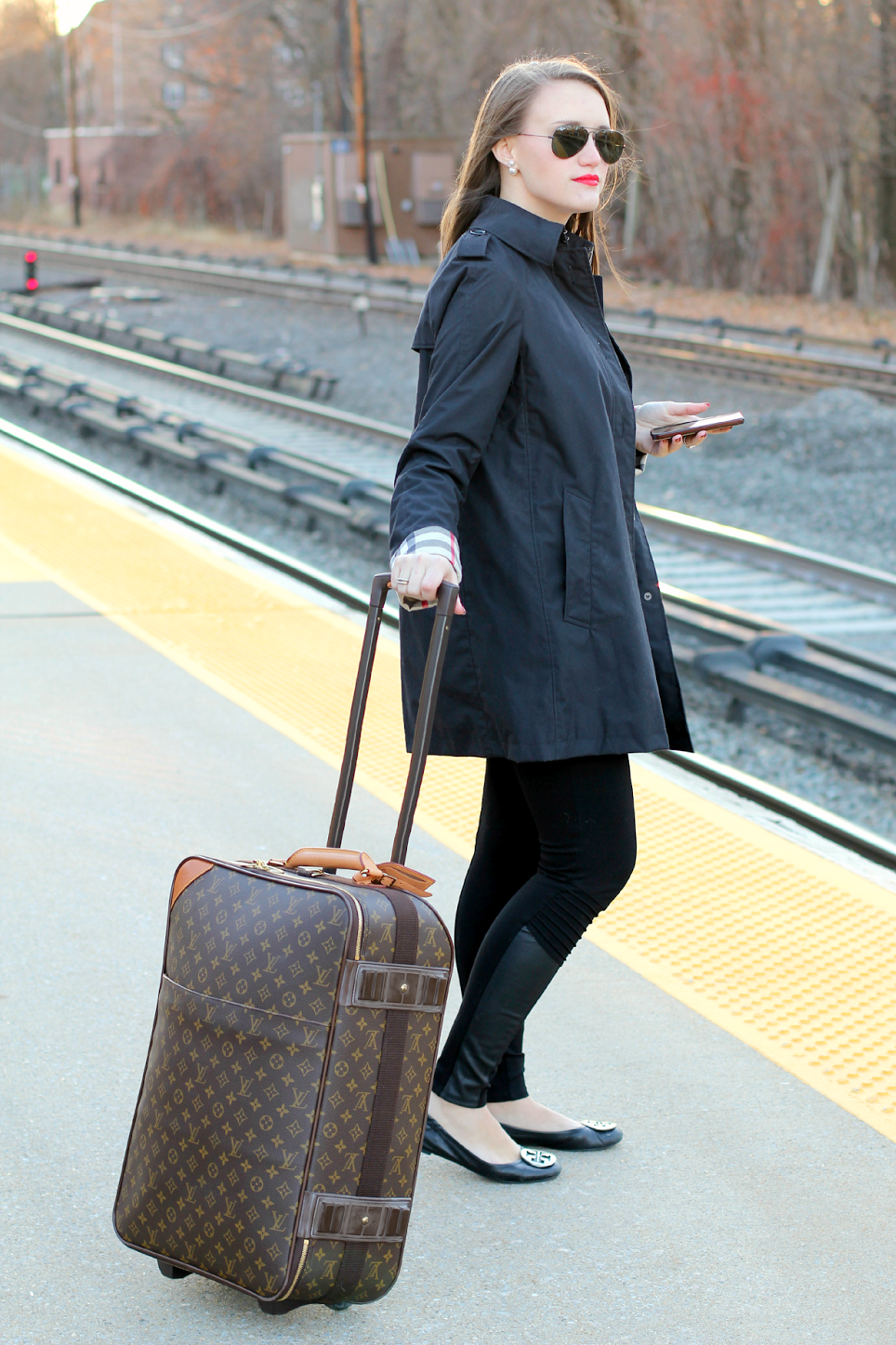 LOUIS VUITTON Monogram Pegase 55 Suitcase Roller Luggage