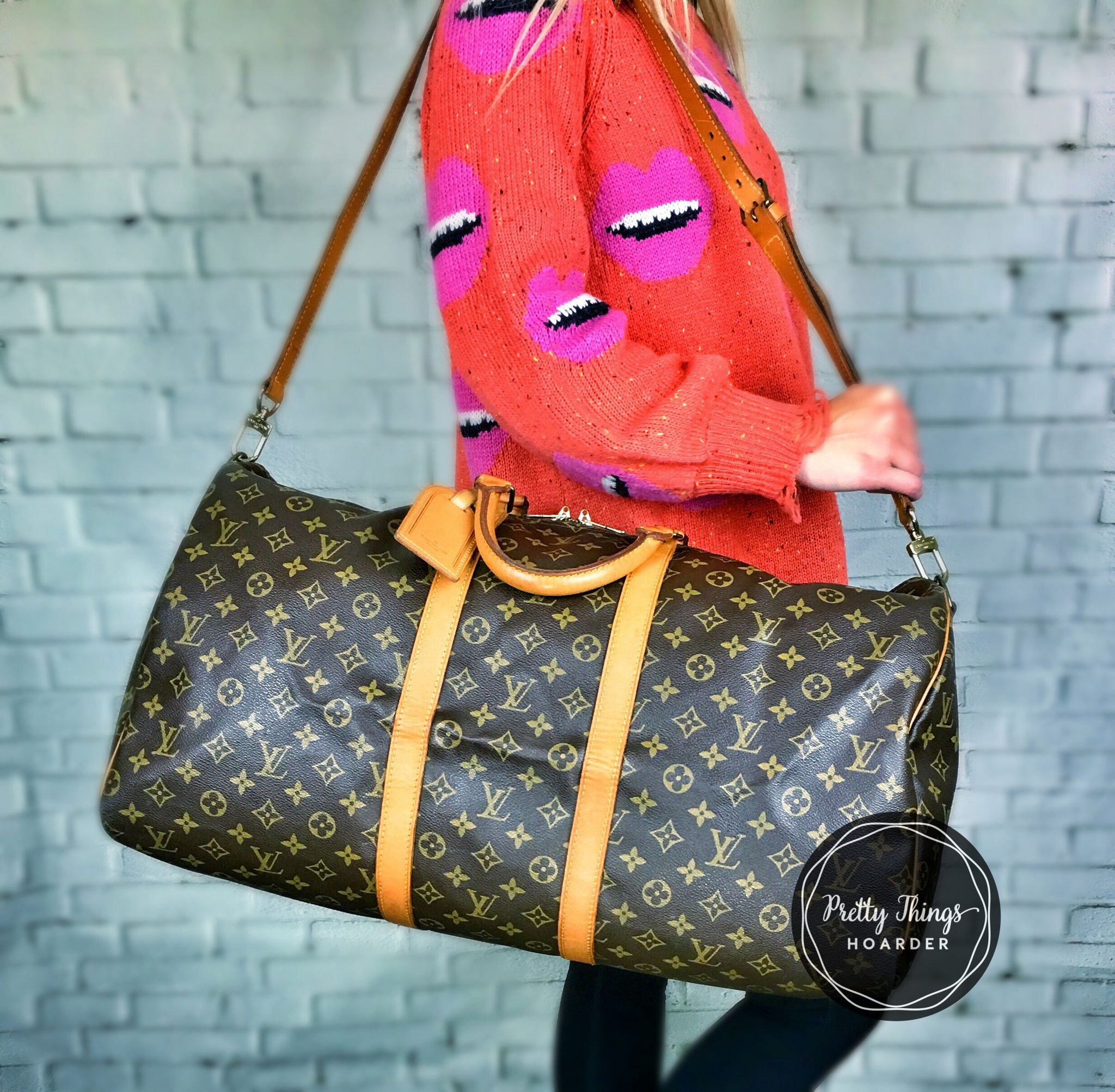 LOUIS VUITTON Keepall 55 Bandouliere Duffel Bag