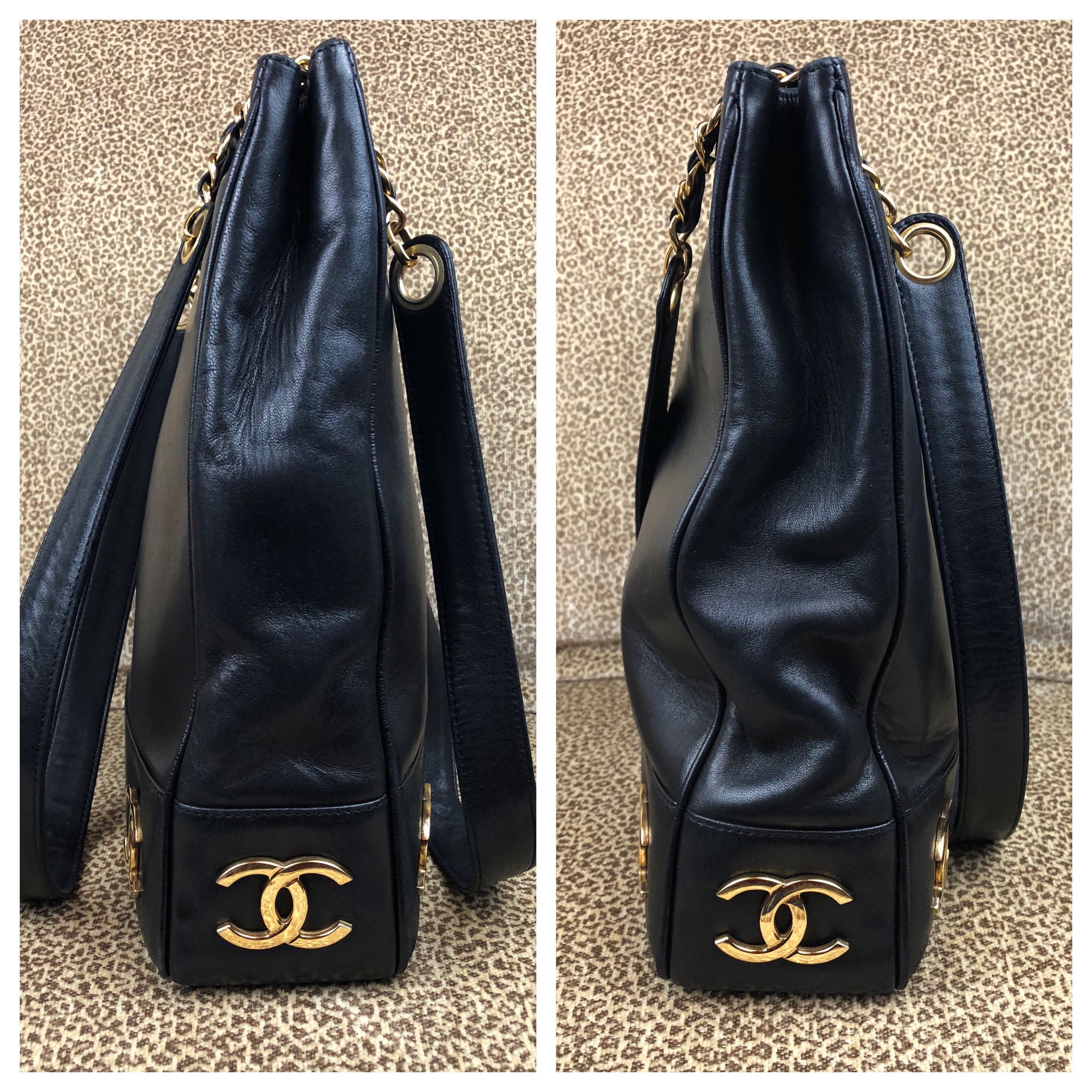 CHANEL Triple CC Black Lambskin Tote