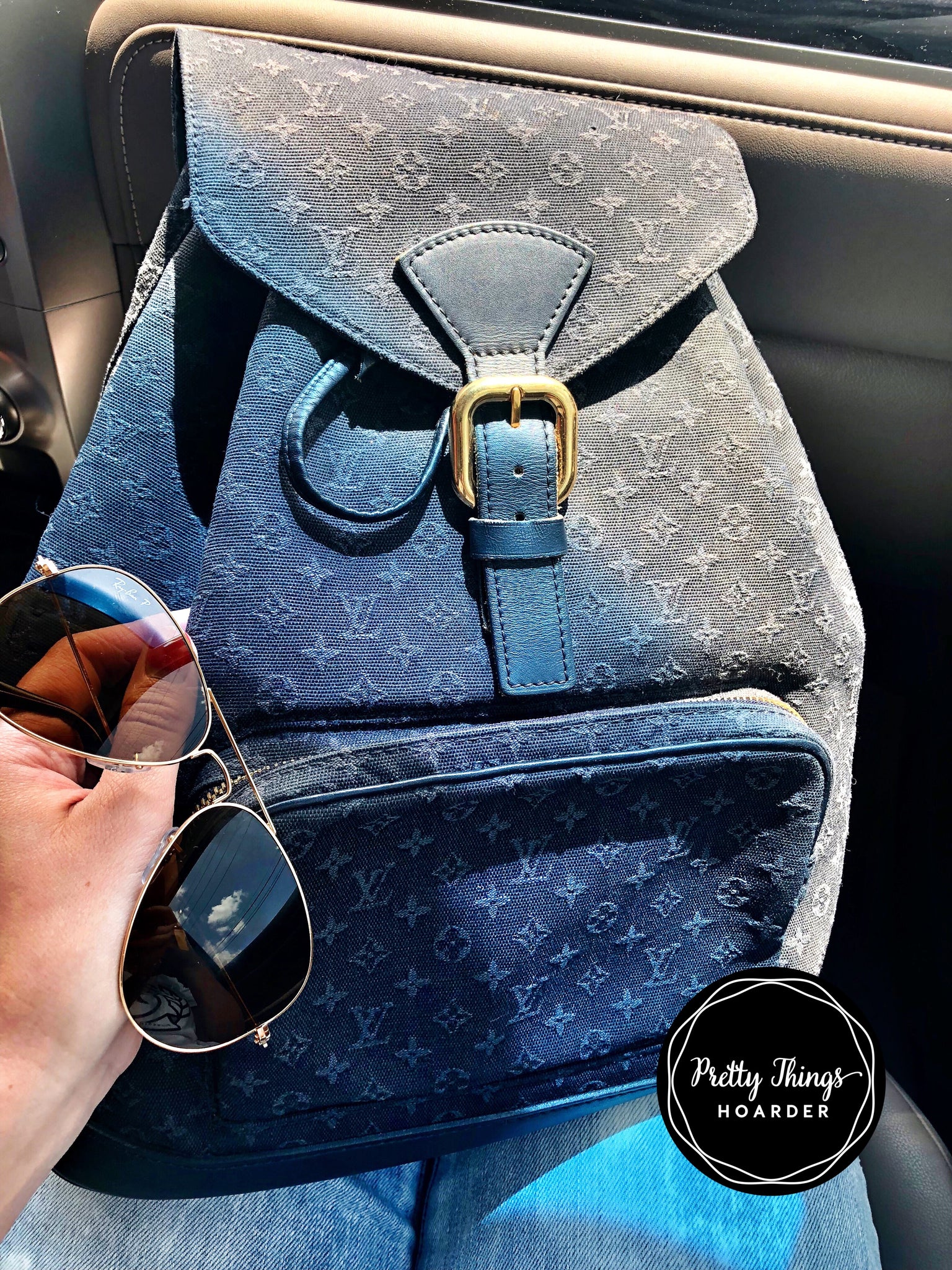 LOUIS VUITTON Navy GM Backpack