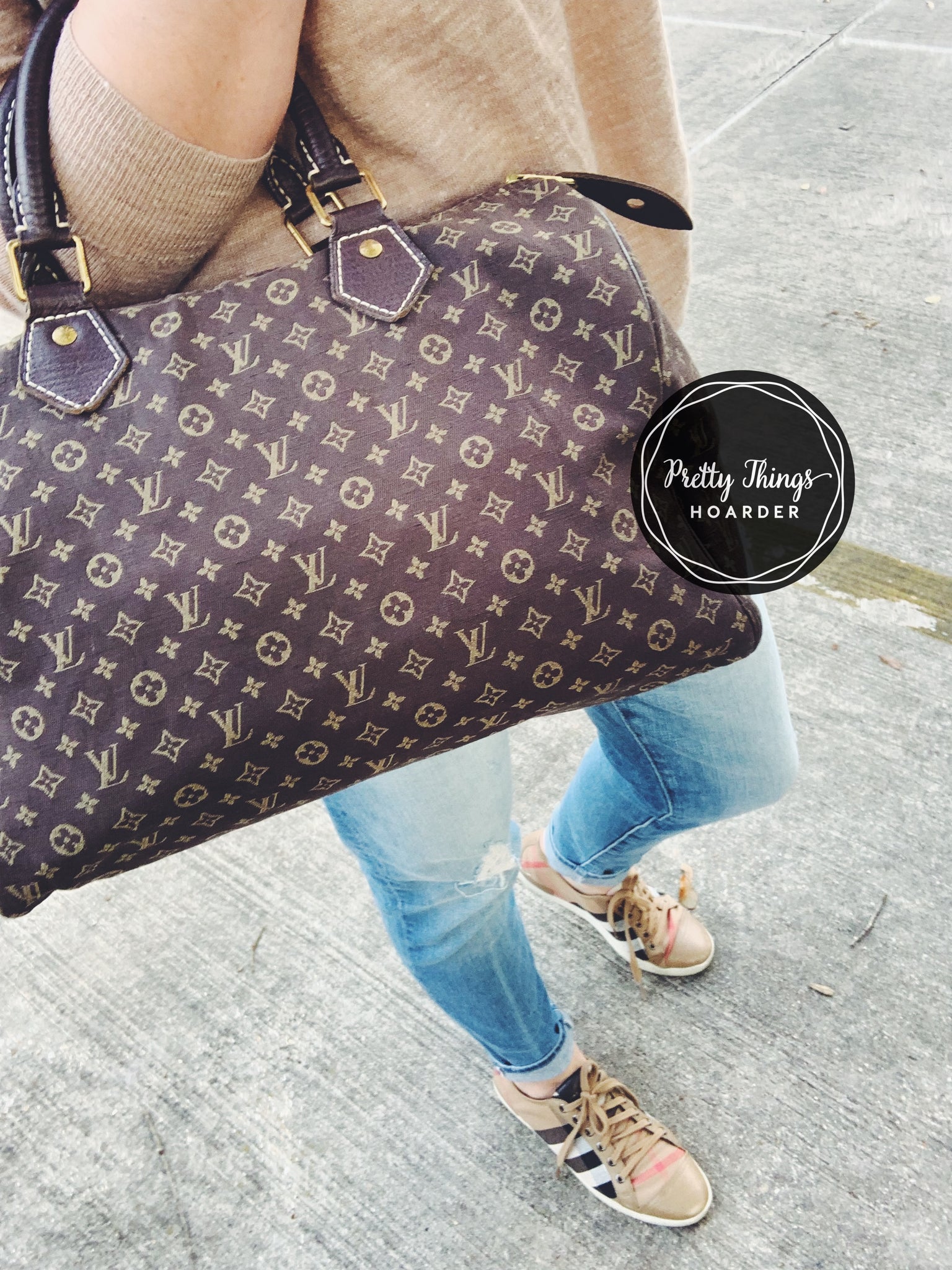 LOUIS VUITTON Mini Lin Speedy 30 Ebene