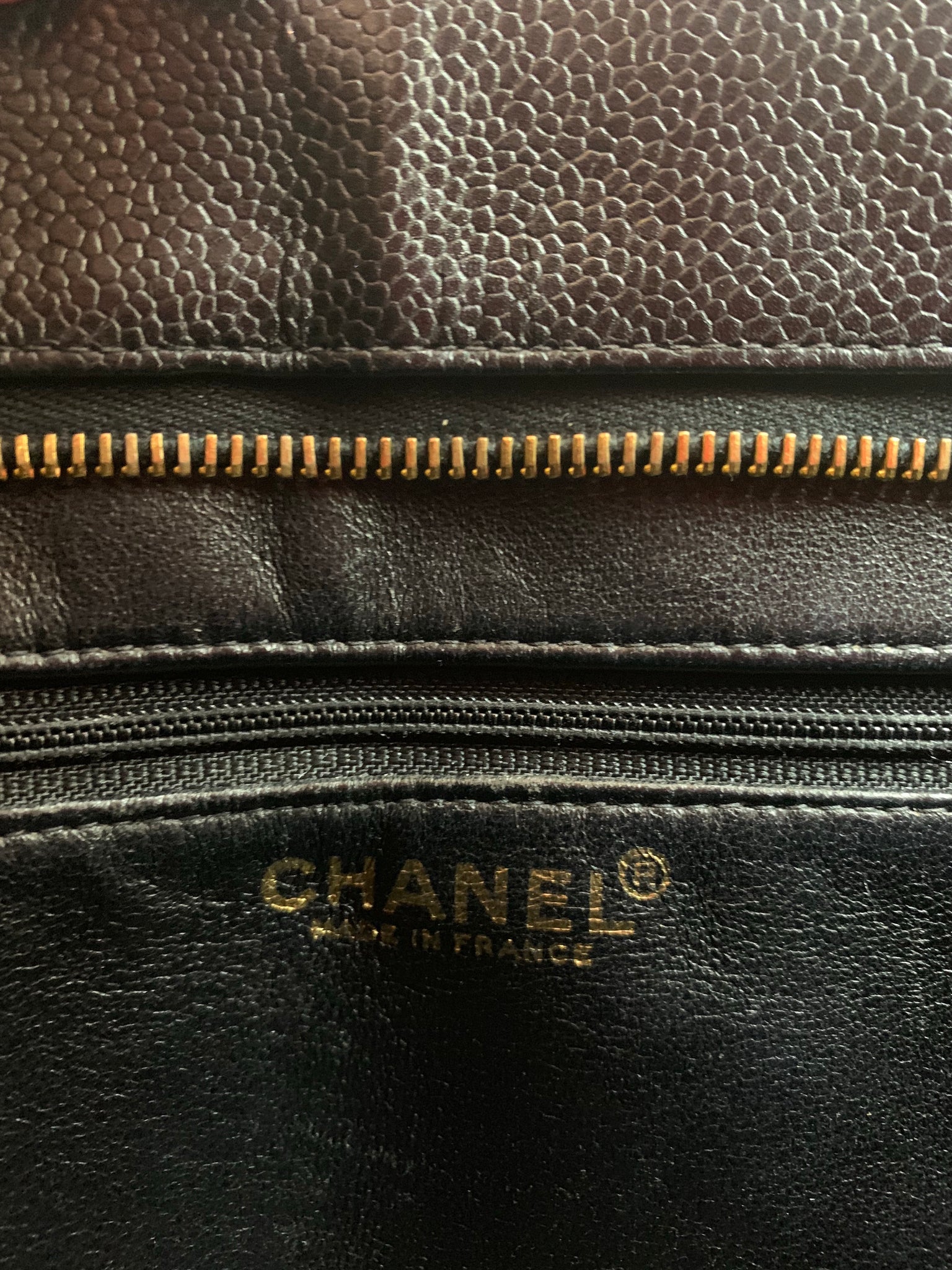 CHANEL Black Caviar Leather Medallion Tote